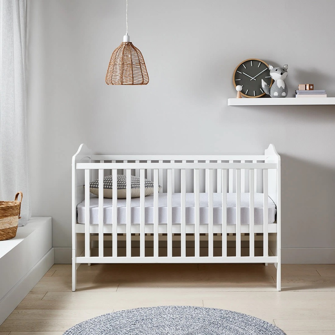 4 2-in-1 Wooden Cot - White, 4 of 11