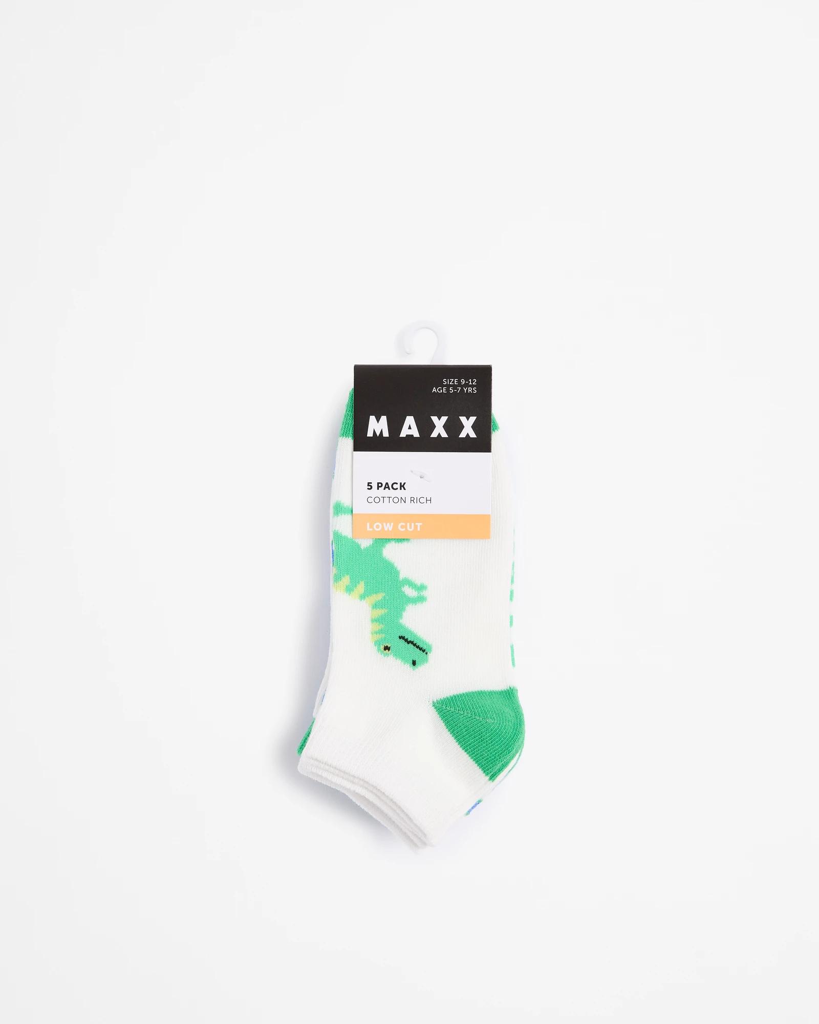 3 Low Cut Dino Socks 5 Pack - Maxx BLUE/GREEN DINO, 3 of 3