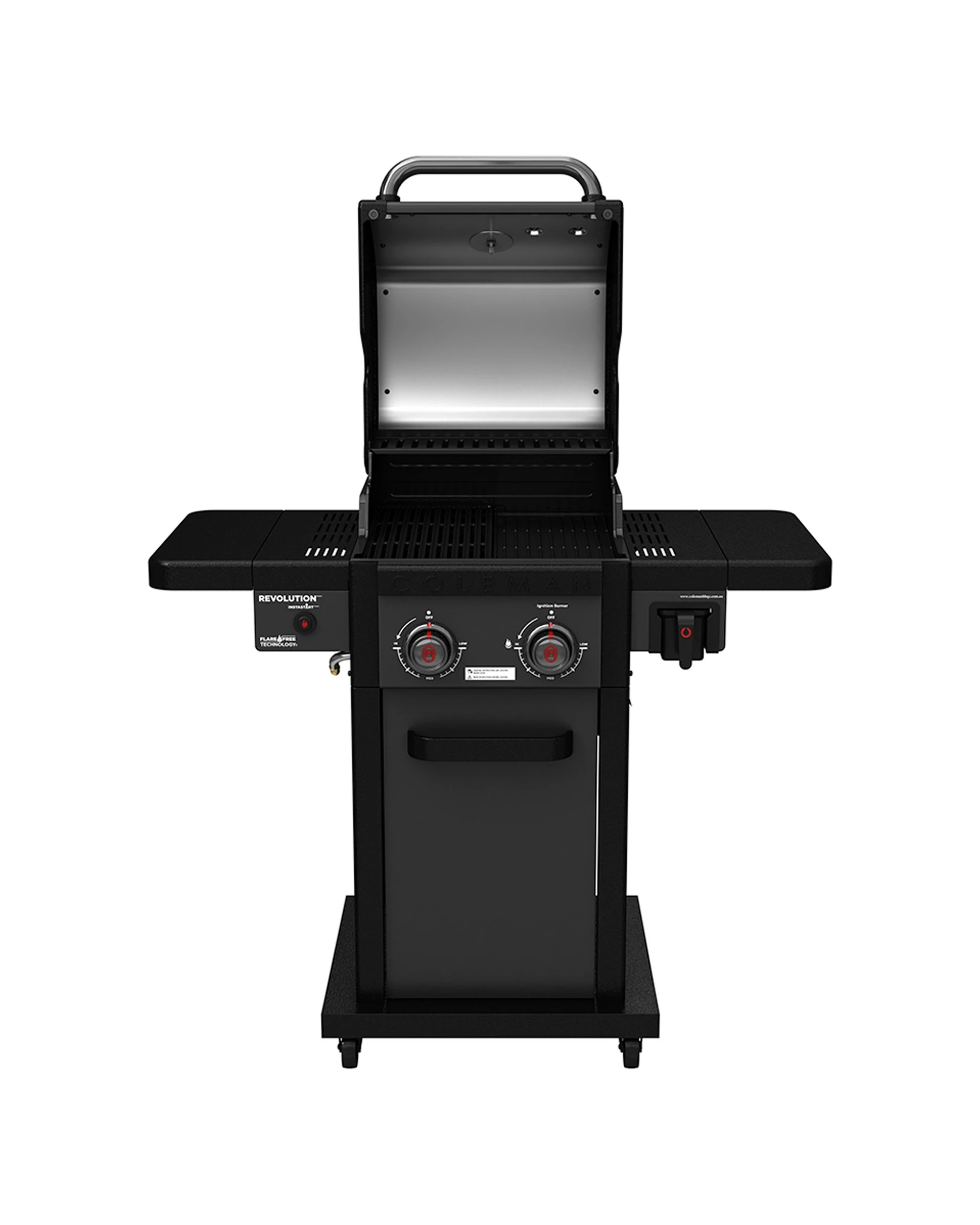 3 Coleman Revolution 2 Burner BBQ Double Stacked Cooking Grates Foldable Shelves - Black, 3 of 9