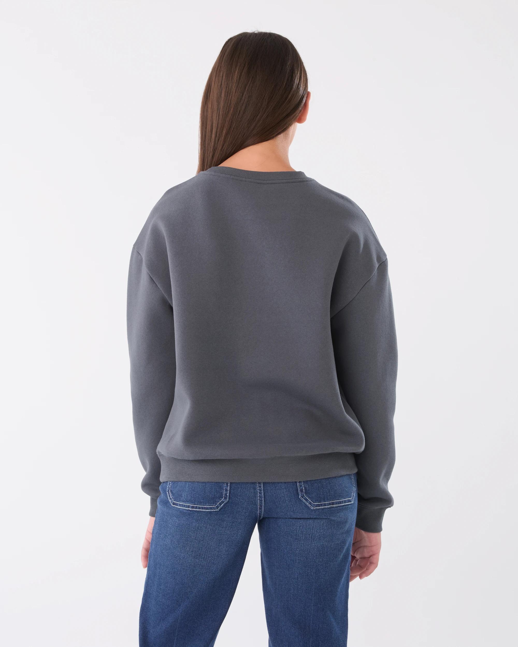 2 Print Crew Neck Sweatshirt Gry Slogan, 2 of 7