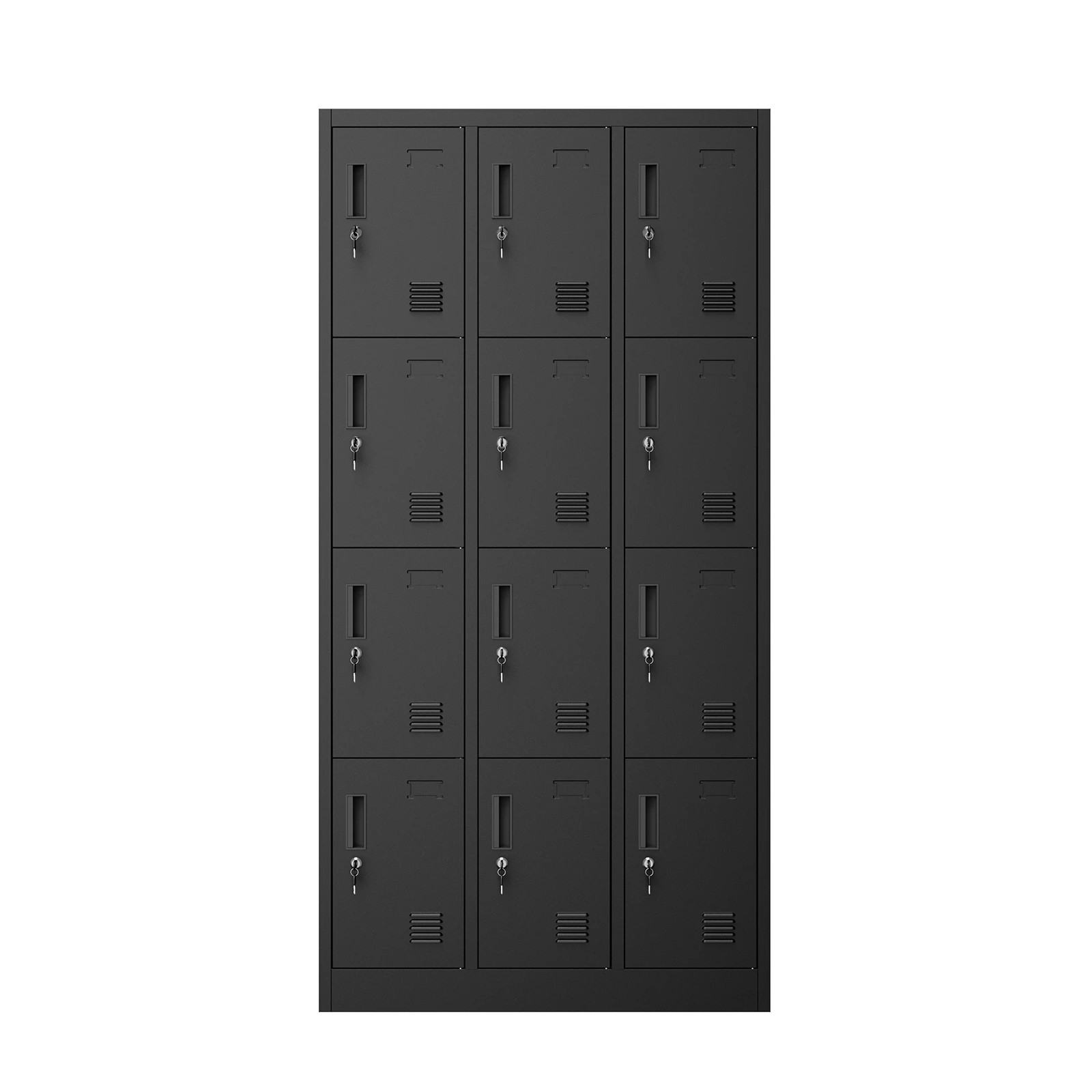 7 Oikiture 12 Doors Locker Cabinet Steel Storage Cupboard Office School Gym - Black, 7 of 7