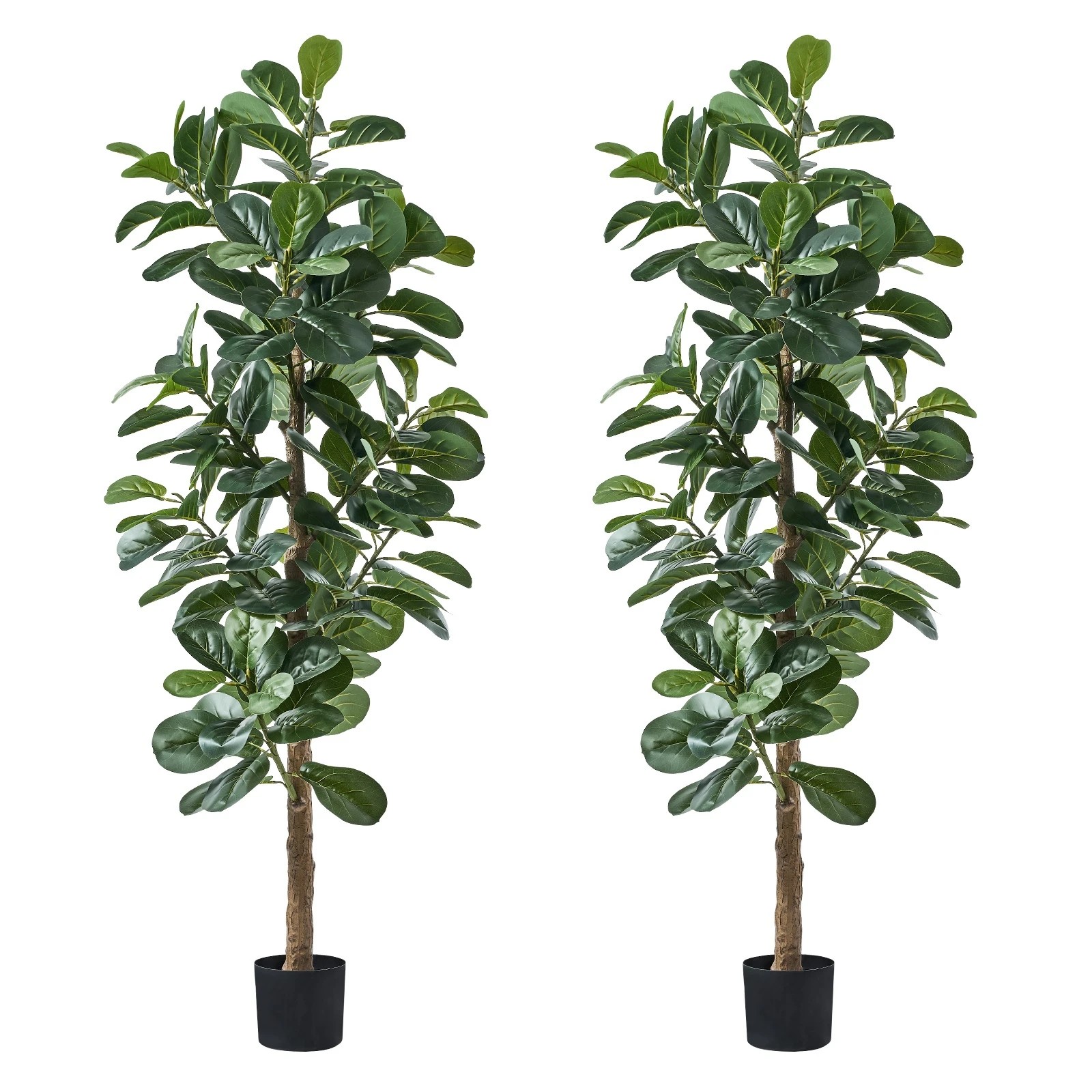 1 Livsip 2x Artificial Fiddle Leaf Fig Tree Lifelike Faux Plant 180cm - Green, 1 of 10