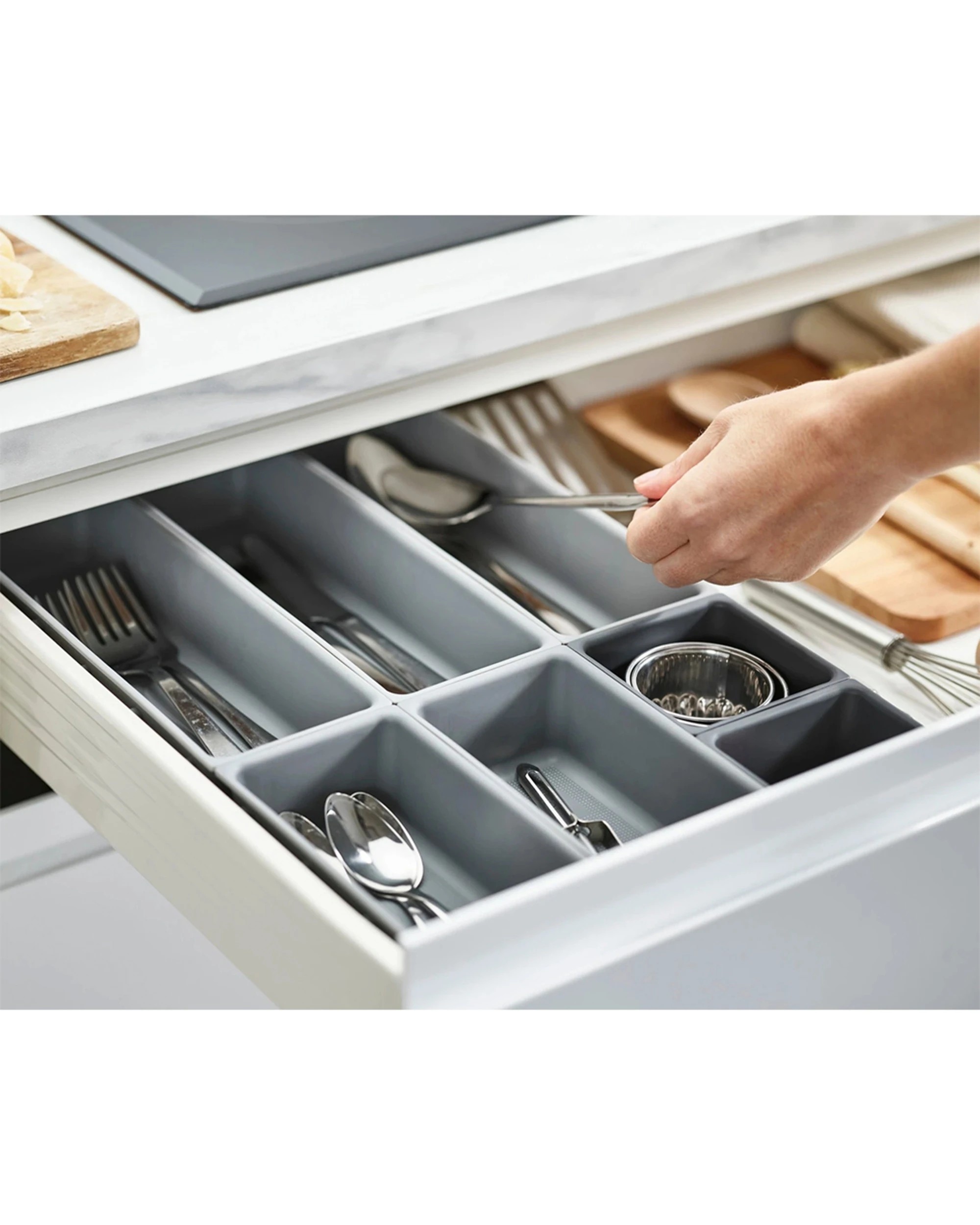 3 Joseph Joseph Blox 7pc Modular Drawer Organiser Set - Grey, 3 of 5