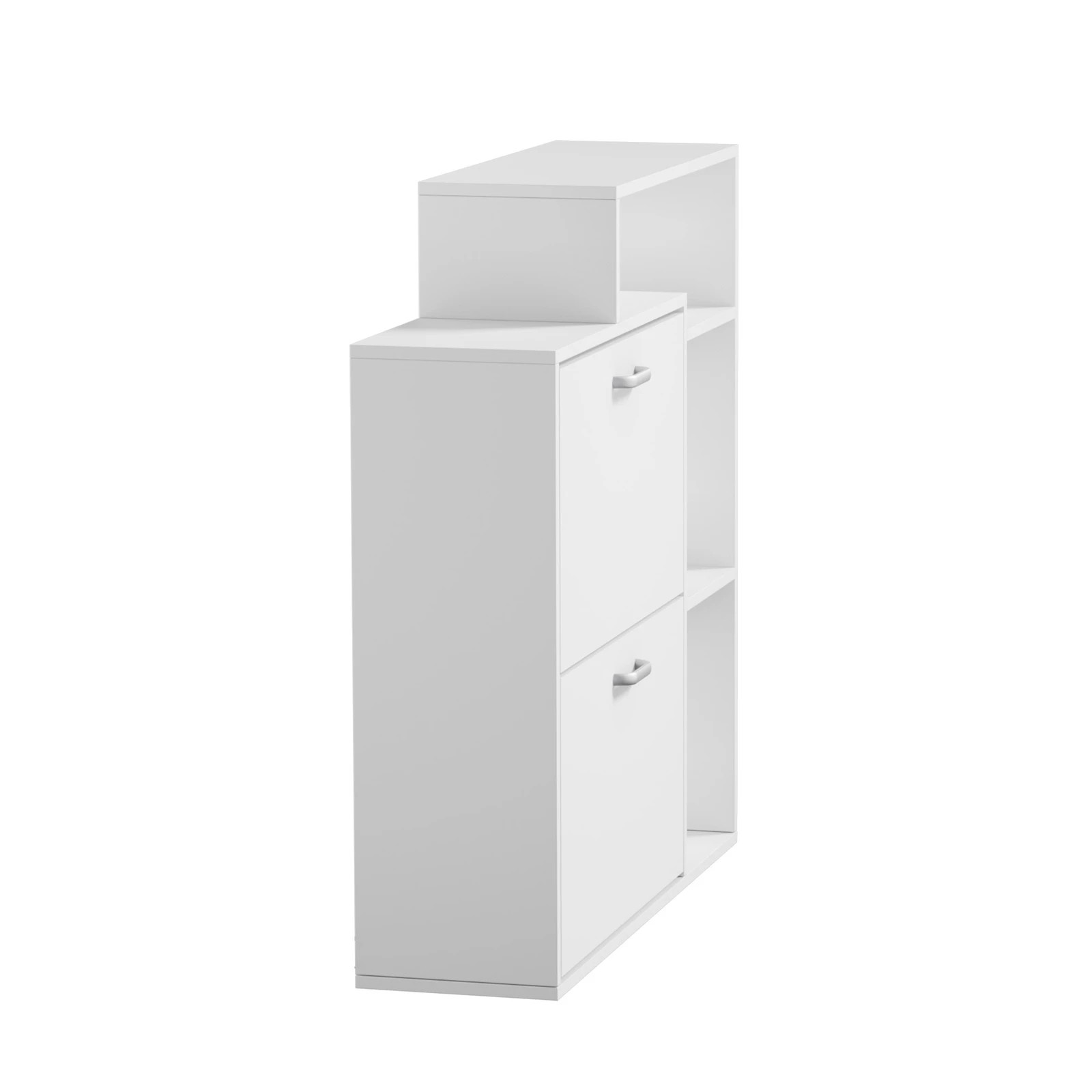 6 Oikiture Shoe Cabinet Storage 2 Doors Shoes Rack Display Wooden Shelves - White, 6 of 8