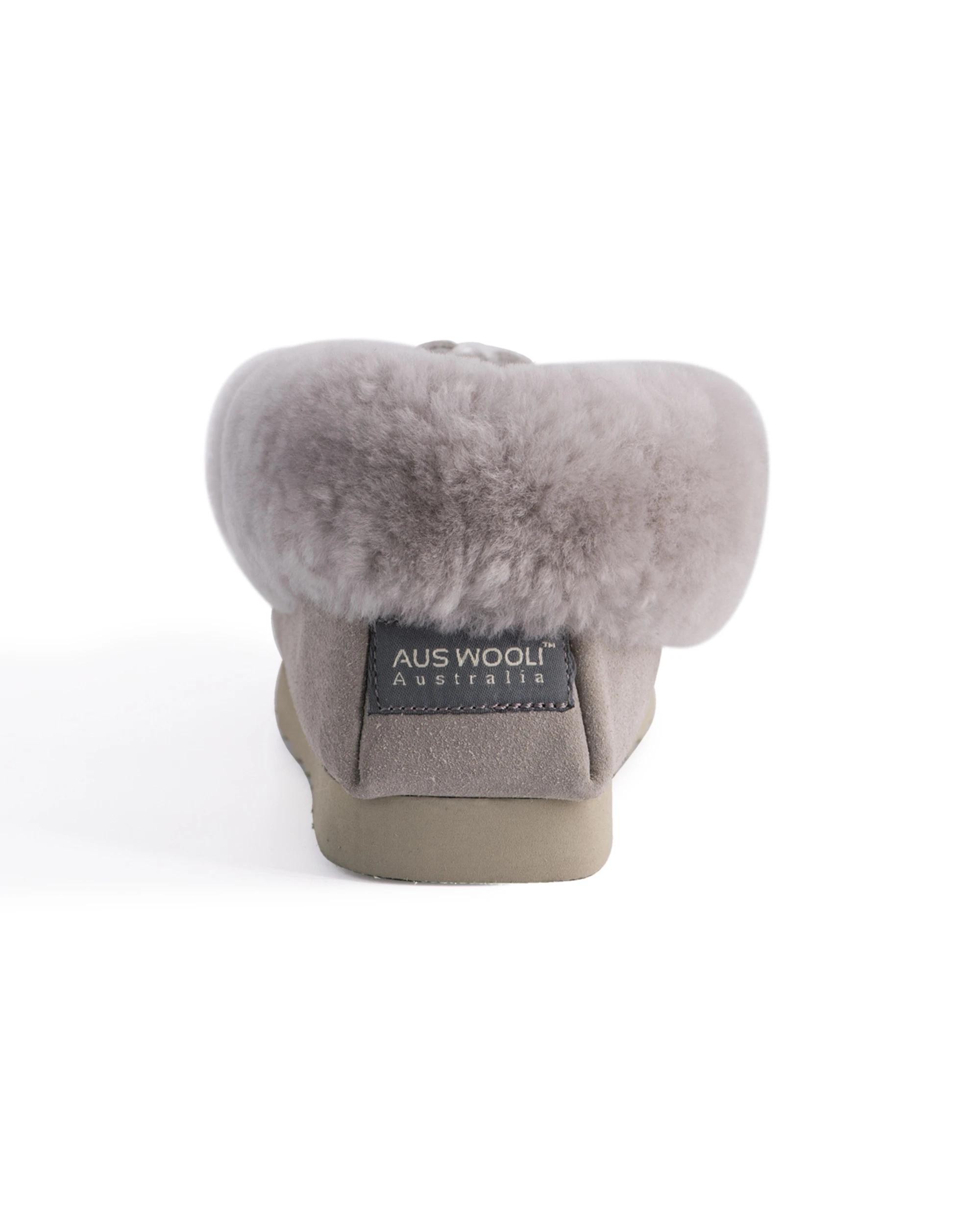 3 AUS WOOLI Hand Stitched Womens Sheepskin Moccasin LIGHTGREY, 3 of 7