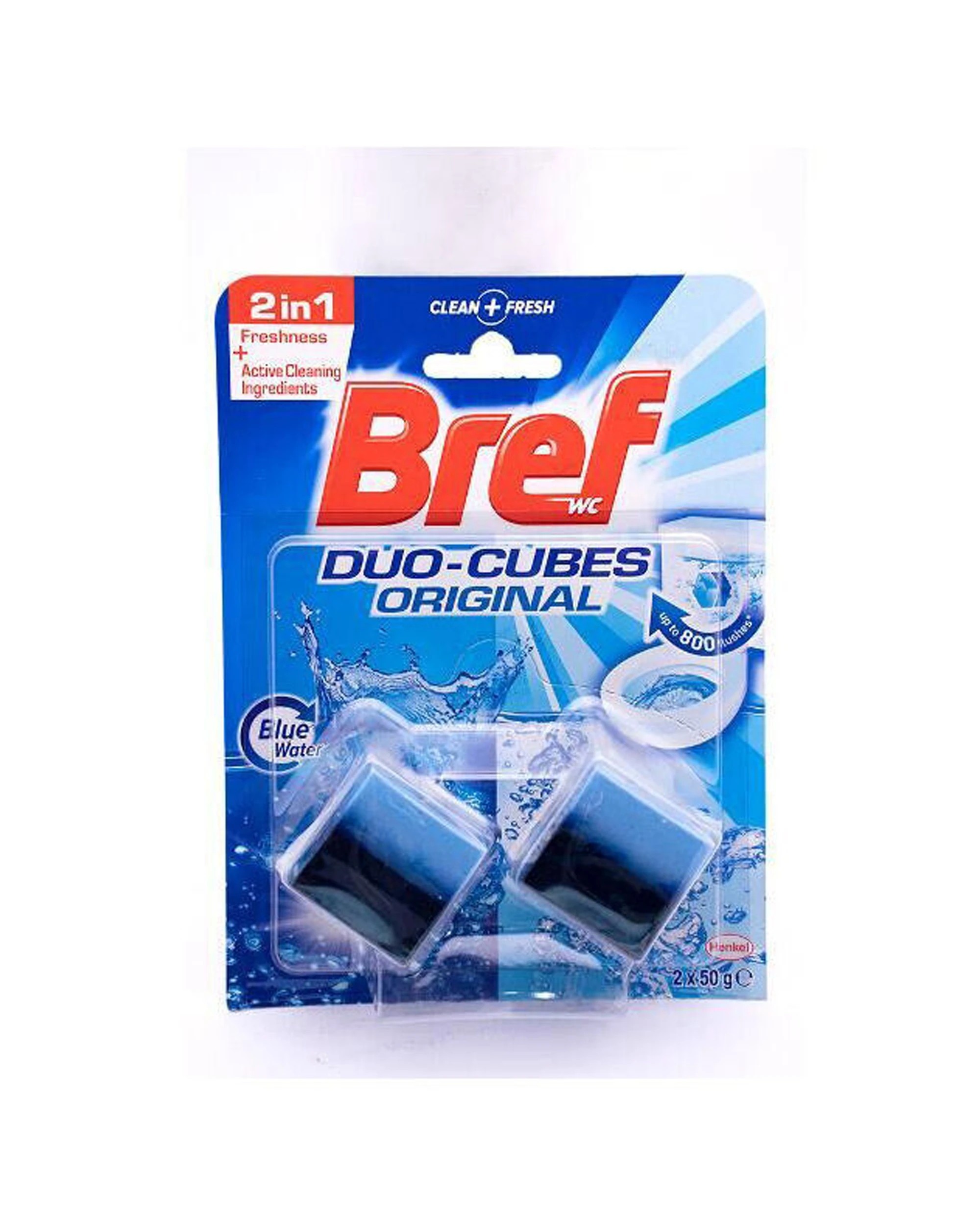 2 Bref 7x 2PC Duo Cubes Hanging Toilet Bowl Water Cleaner Original 100g - Blue, 2 of 6