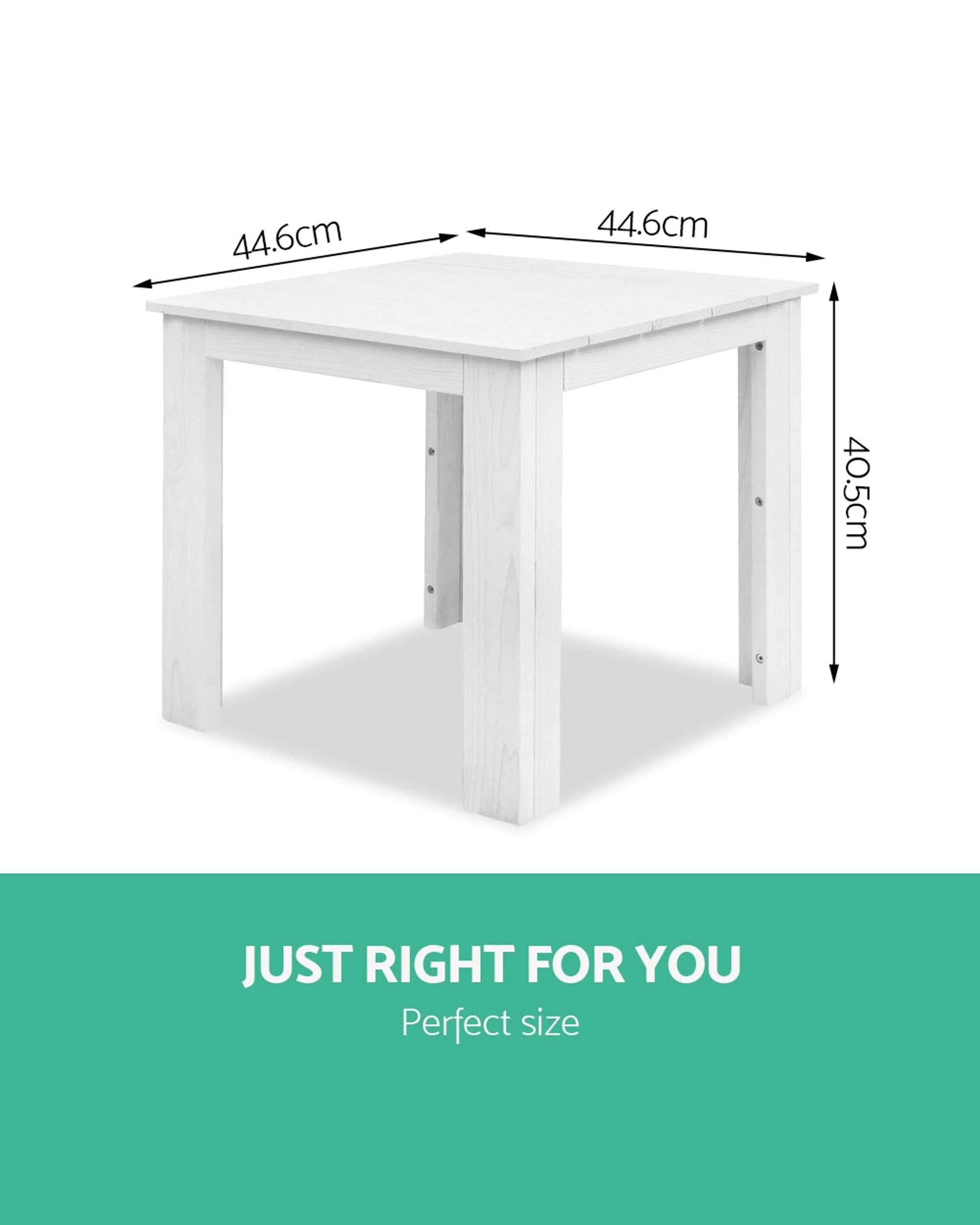 2 Gardeon Coffee Side Table Wooden Desk Outdoor Furniture Camping Garden
 - White, 2 of 3