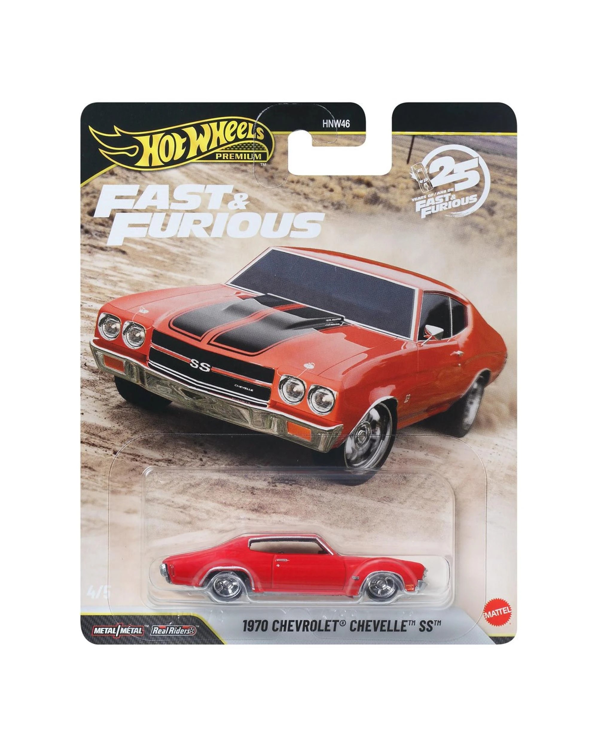 1 Hot Wheels Premium Fast and Furious 25 Years 1970 Chevrolet Chevelle SS Diecast Vehicle, 1 of 1