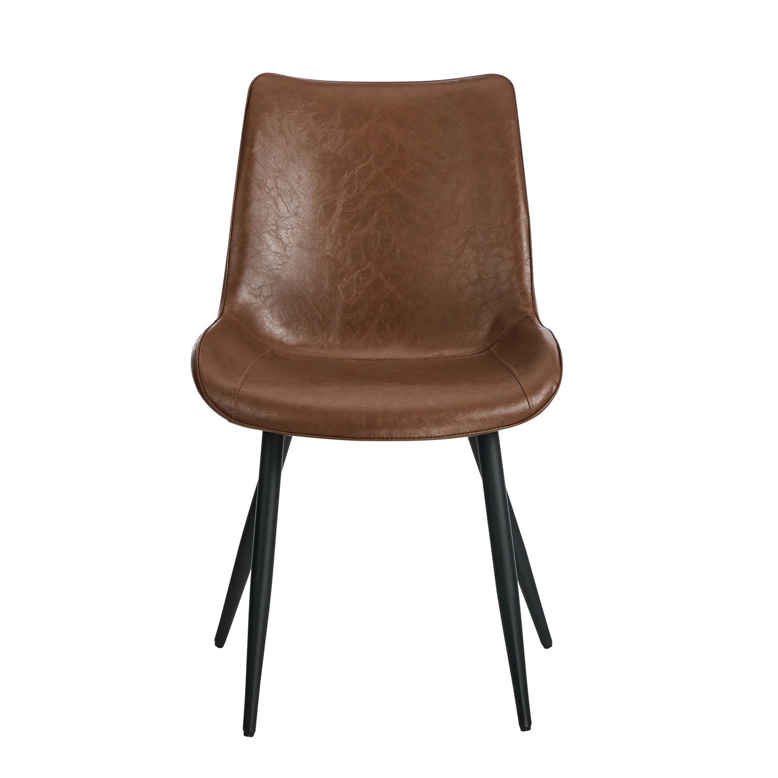 7 Oikiture 2x Dining Chairs Kitchen Accent Chairs Upholstered PU Leather - Brown, 7 of 10