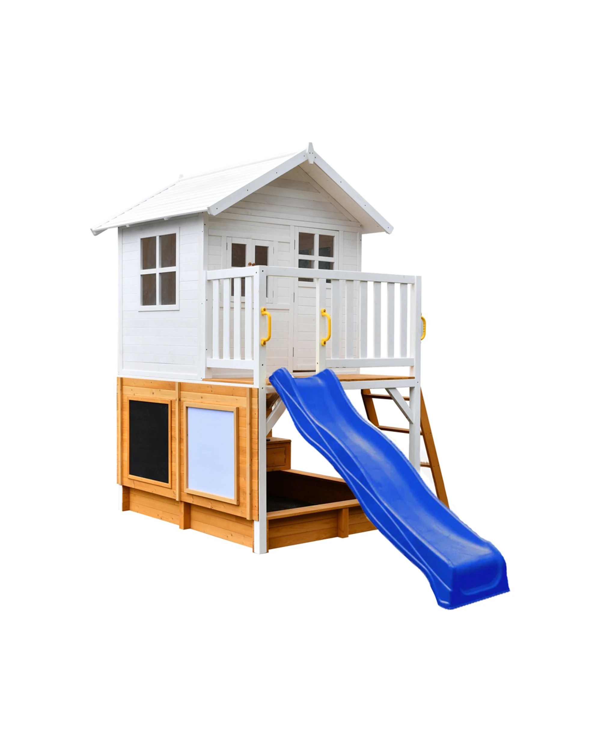 1 KIDZSHACK Inspiration Kids Cubby House With Kitchen Activity Wall Slide - Blue, 1 of 3