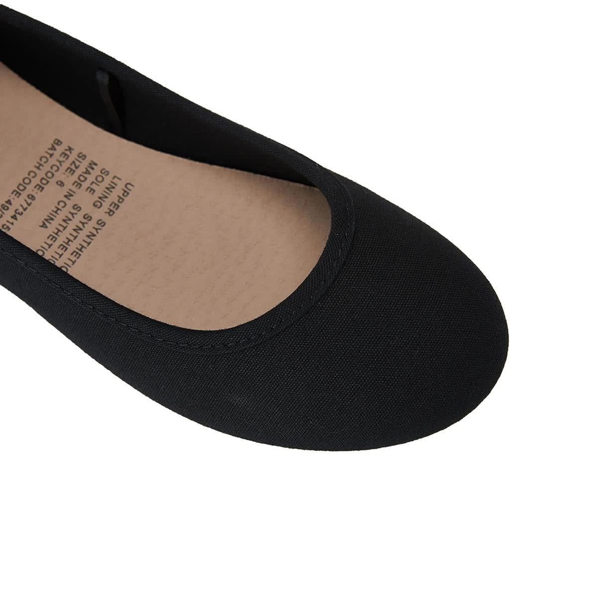 5 Round Toe Ballet Flats BLACK, 5 of 5