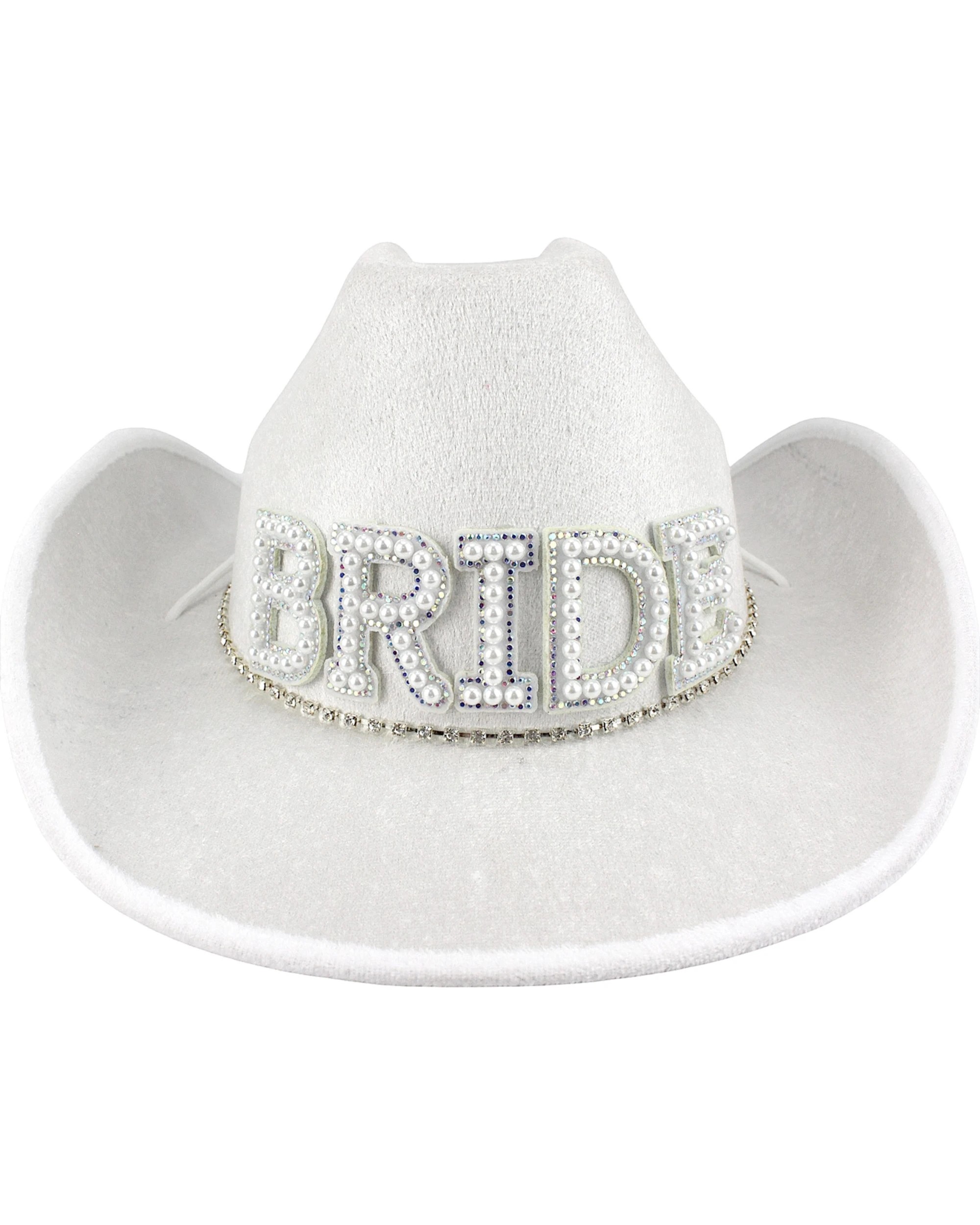 3 Oceana Bride Rhinestone Jewelled Cowboy Hat with Veil - Silver, 3 of 4