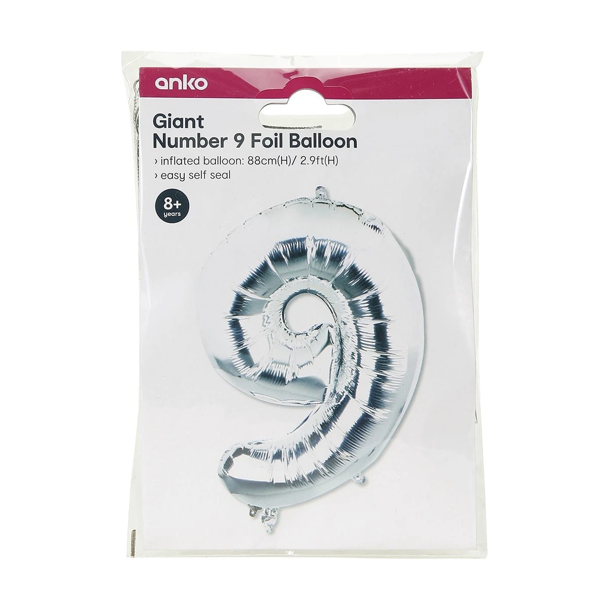 5 Giant Number 9 Foil Balloon, 5 of 5