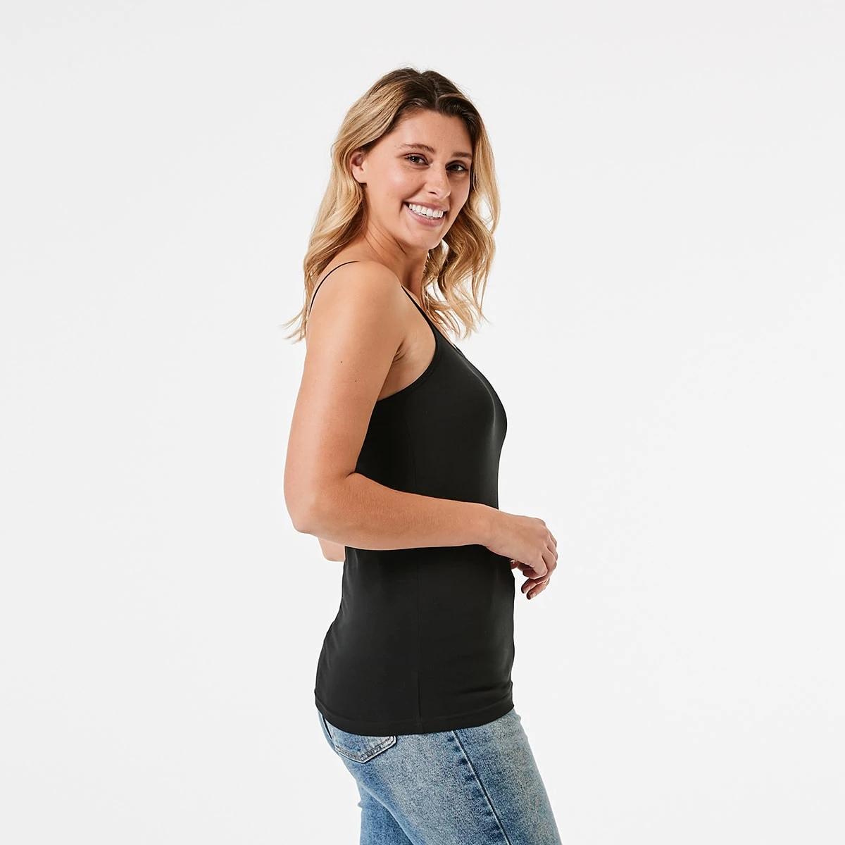 2 Sleeveless Stretch Camisole Black, 2 of 5