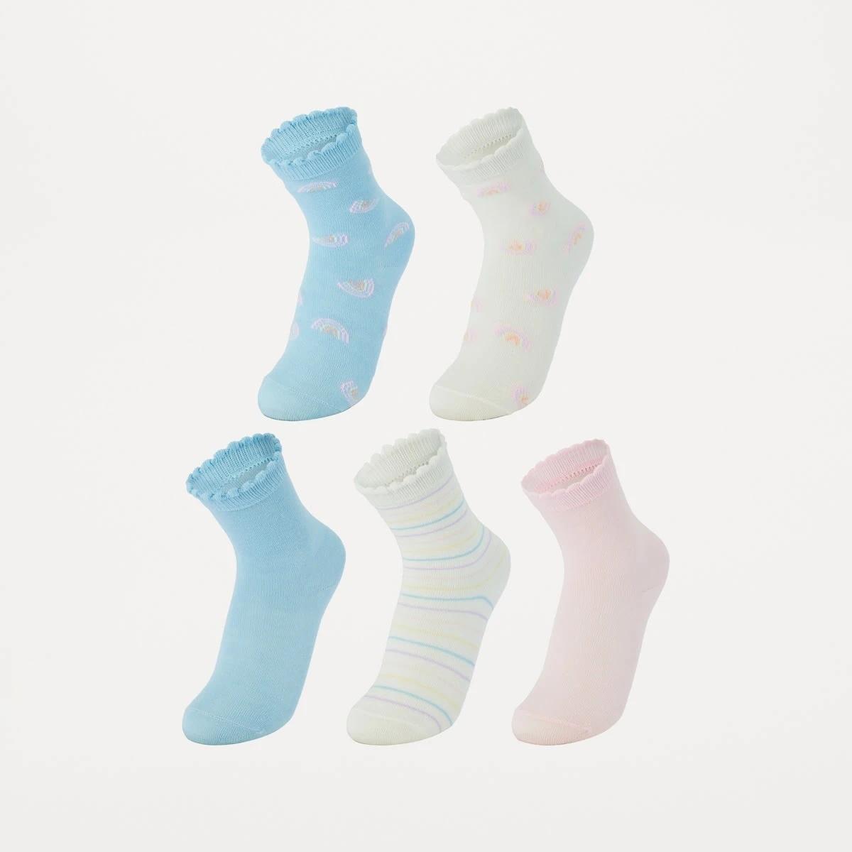 1 5 Pack Crew Socks RAINBOWS, 1 of 3