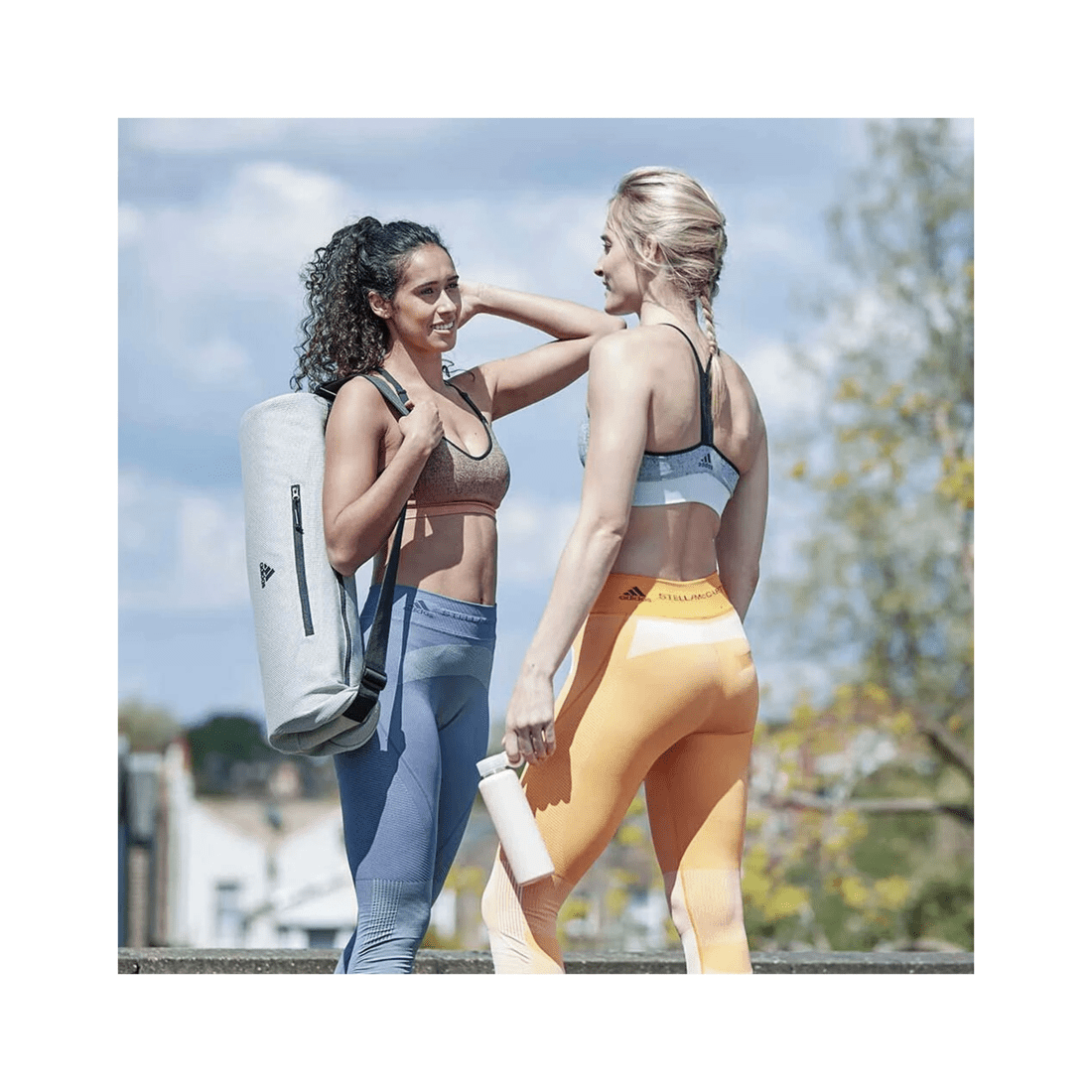 9 Adidas Mat Bag Yoga Carrier External Zip Pocket Woven Adjustable Strap - Grey, 9 of 9