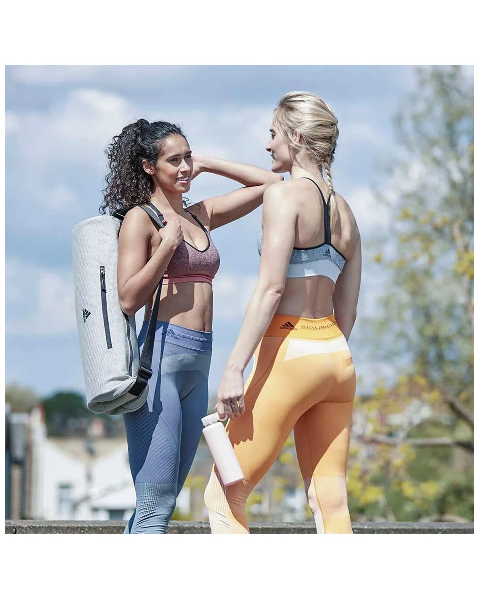 9 Adidas Mat Bag Yoga Carrier External Zip Pocket Woven Adjustable Strap - Grey, 9 of 9