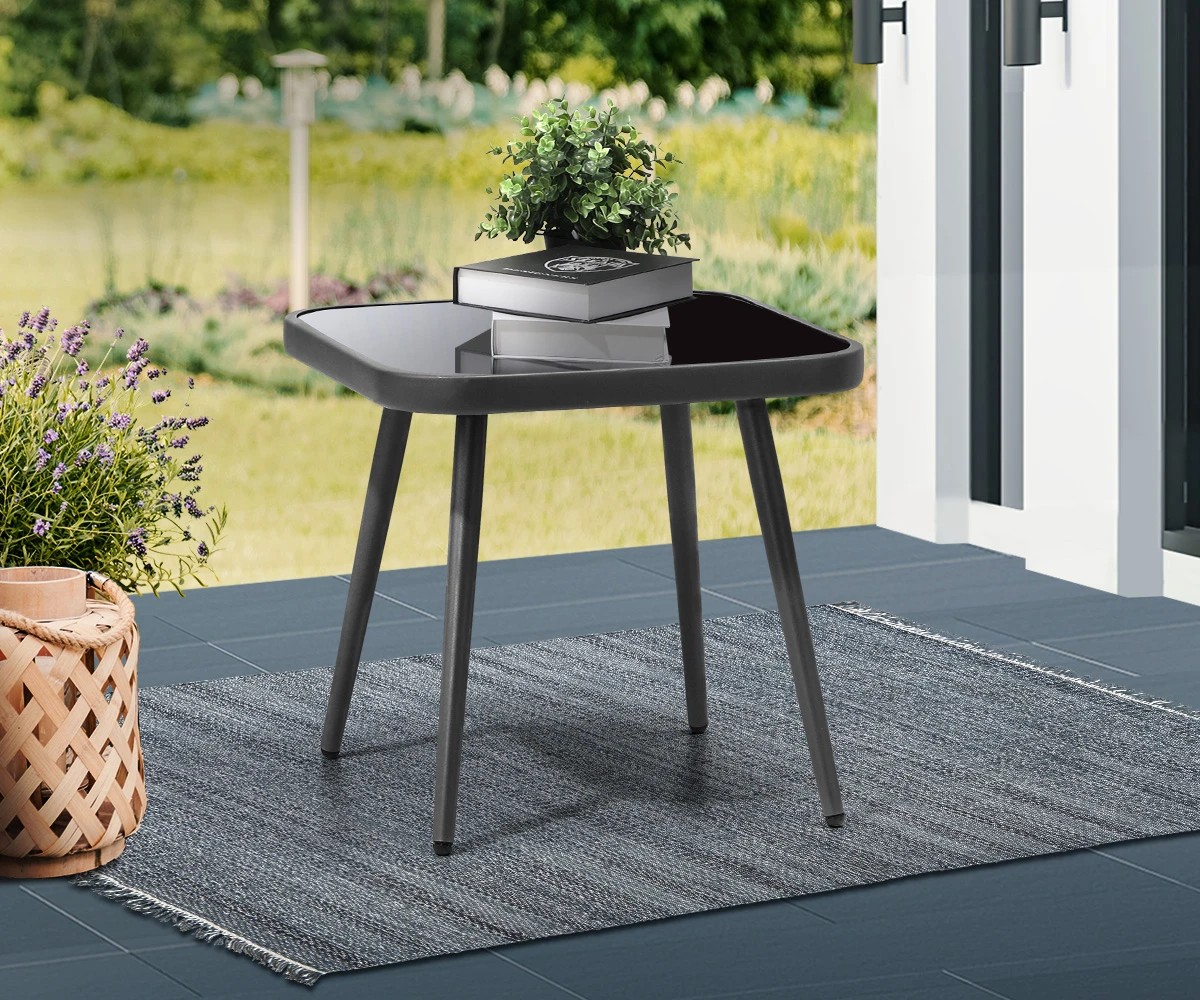 4 Livsip Outdoor Furniture 3 Piece Lounge Setting Chairs Side Table Bistro Set Patio - Grey, 4 of 8