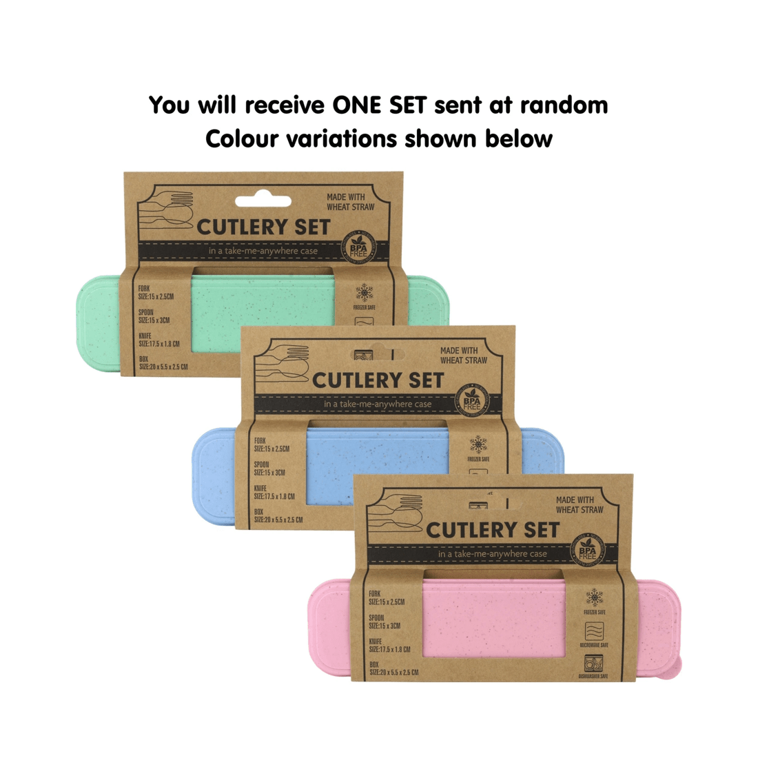 3 Durmaz Wheat Straw Travel Cutlery Set with Case, 3 of 3