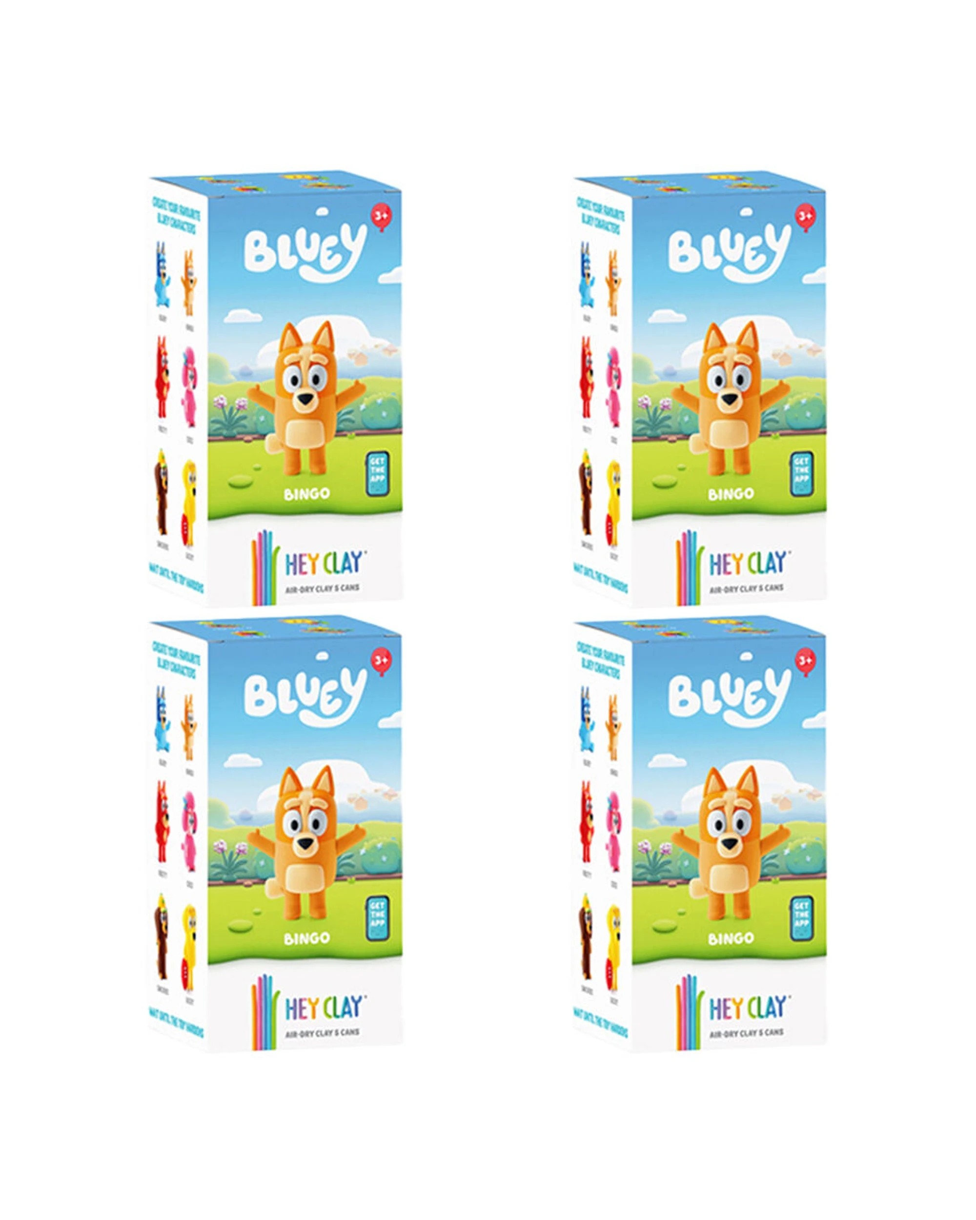 1 Hey Clay Bluey Single Character Kids Modelling Clay Set 5 Coloured Cans Bingo 4PK - Multi, 1 of 5