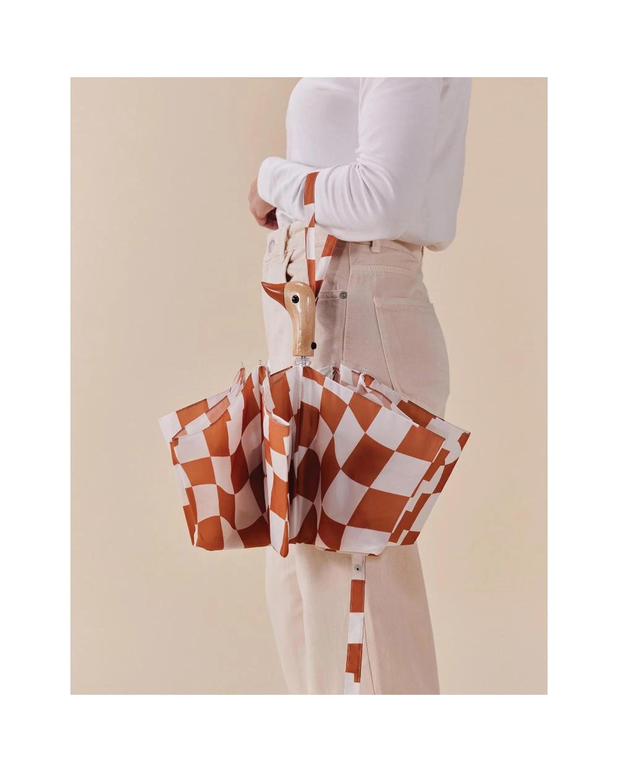 3 Original Duckhead Duck Umbrella Compact  Peanut Butter Checks  5 x 7 x 35cm, 3 of 5