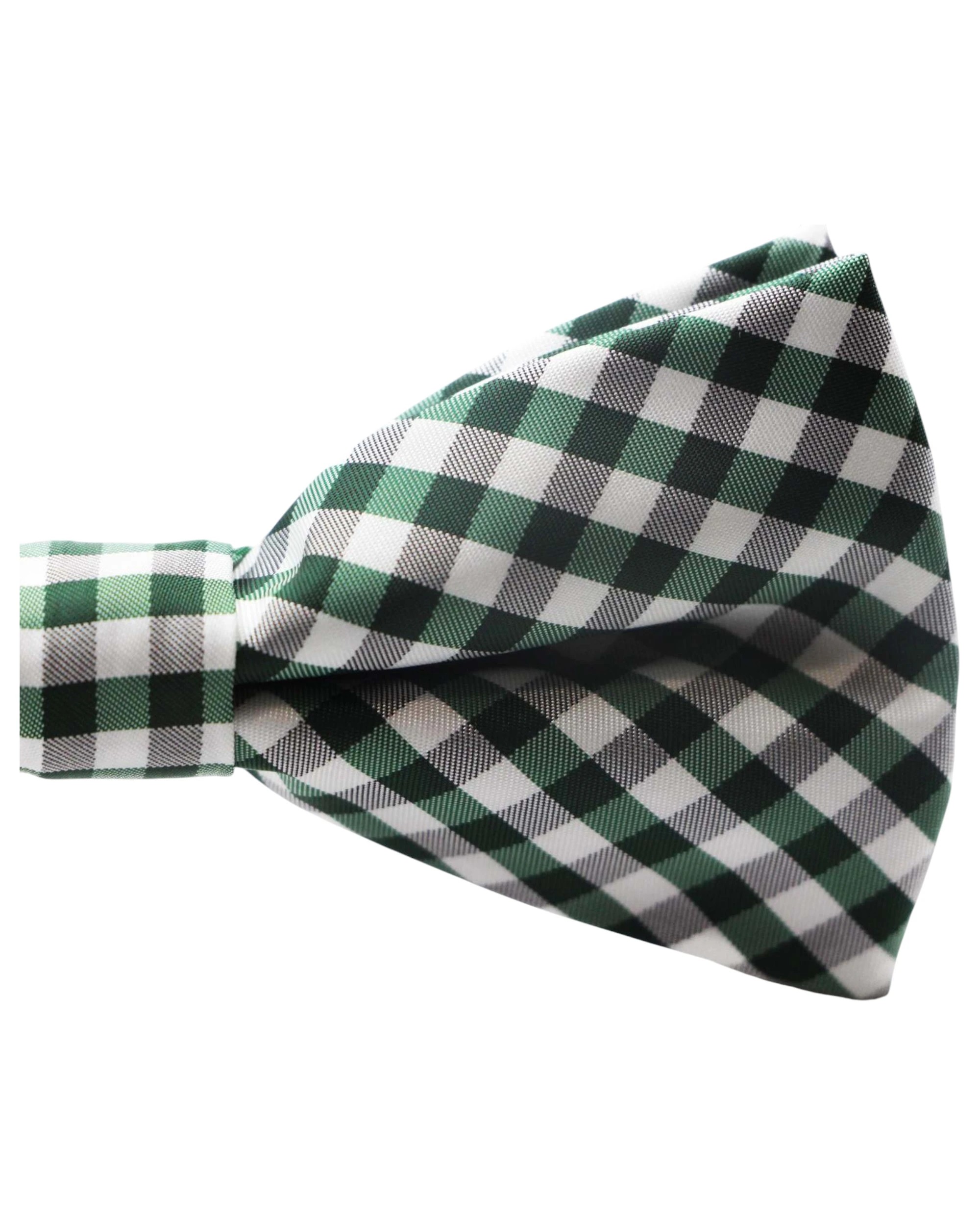3 Zasel Mens Green, White & Black Checkered Cotton Bow Tie - Multi, 3 of 3