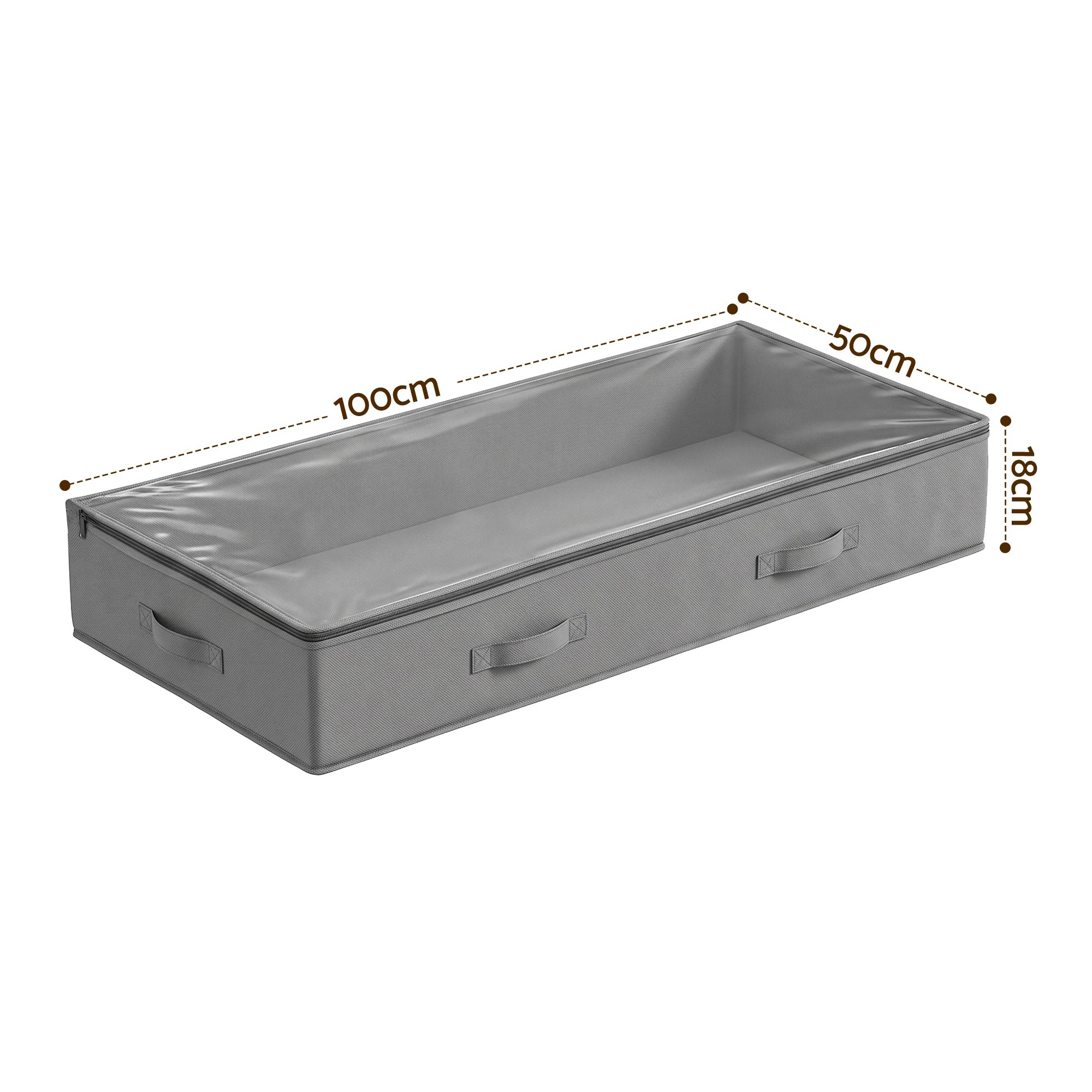 2 Artiss 4X Under Bed Storage Boxes Containers 90L Fabric - Grey, 2 of 9