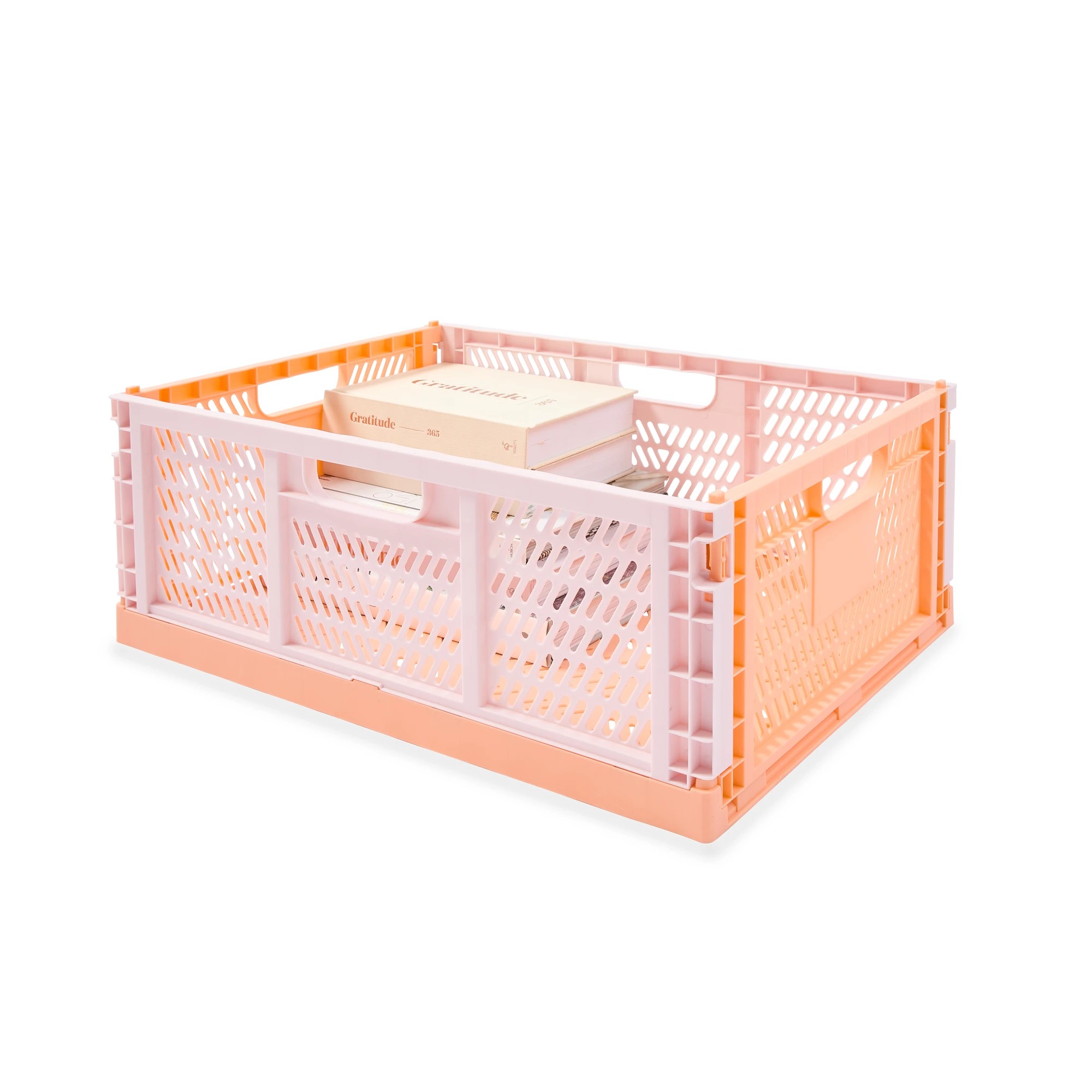 1 15L Collapsible Crate - Medium, Peach, 1 of 10