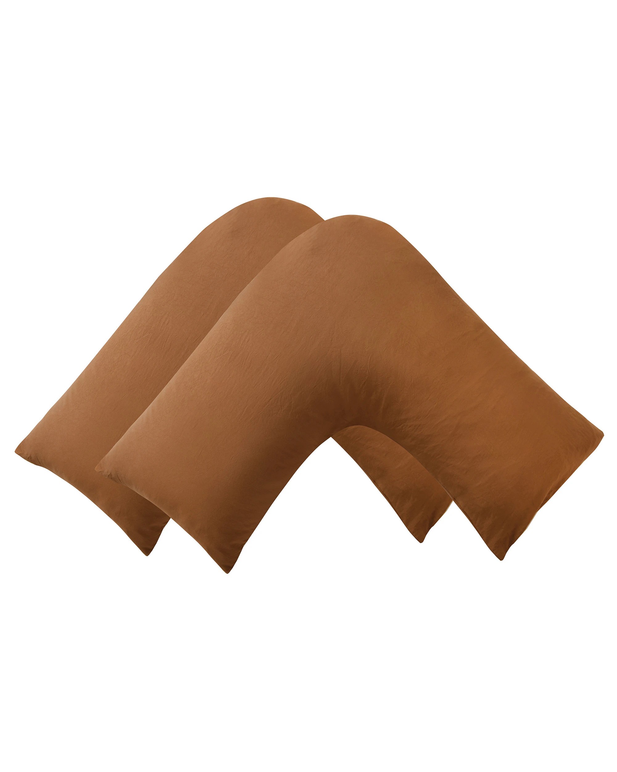 2 Dreamaker Superfine Washed Microfibre V-Shape Pillowcase Twin Pack - Rust, 2 of 5