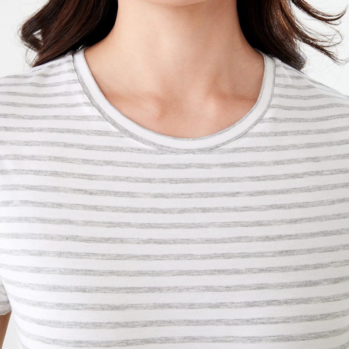 5 Viscose T-shirt MARLE STRIPE SILVER MARLE, 5 of 6