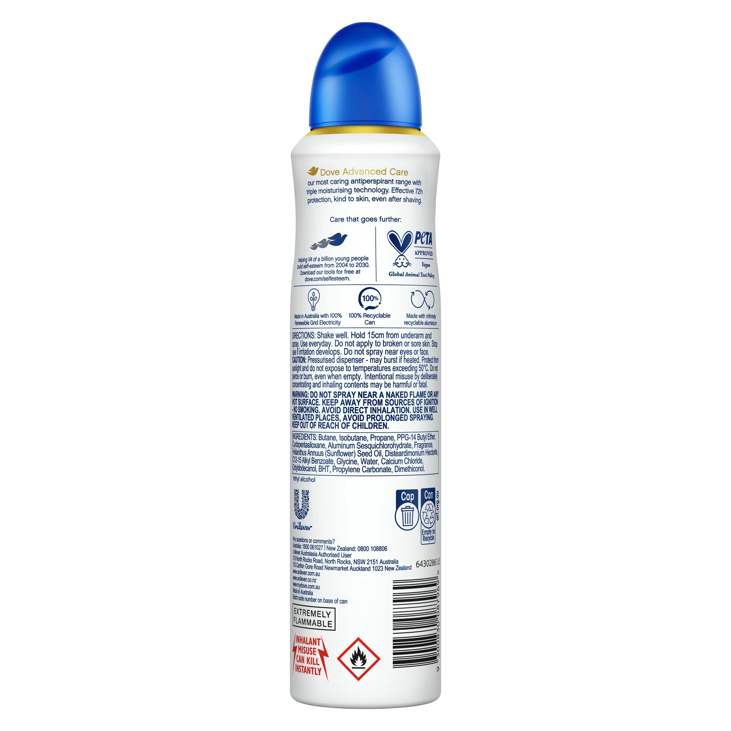 2 Dove Advanced Care Original Antiperspirant Deodorant 250ml, 2 of 10