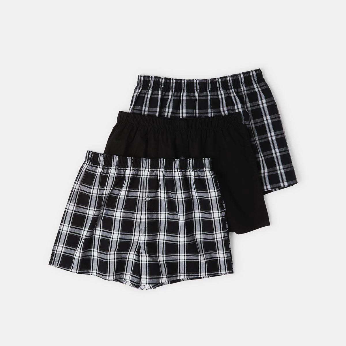 1 3 Pack Alpha Classic Woven Boxers Blkchkpk, 1 of 7