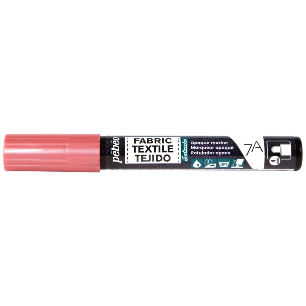 1 Pebeo 7A Opaque Fabric Marker 4mm Copper Pink, 1 of 2
