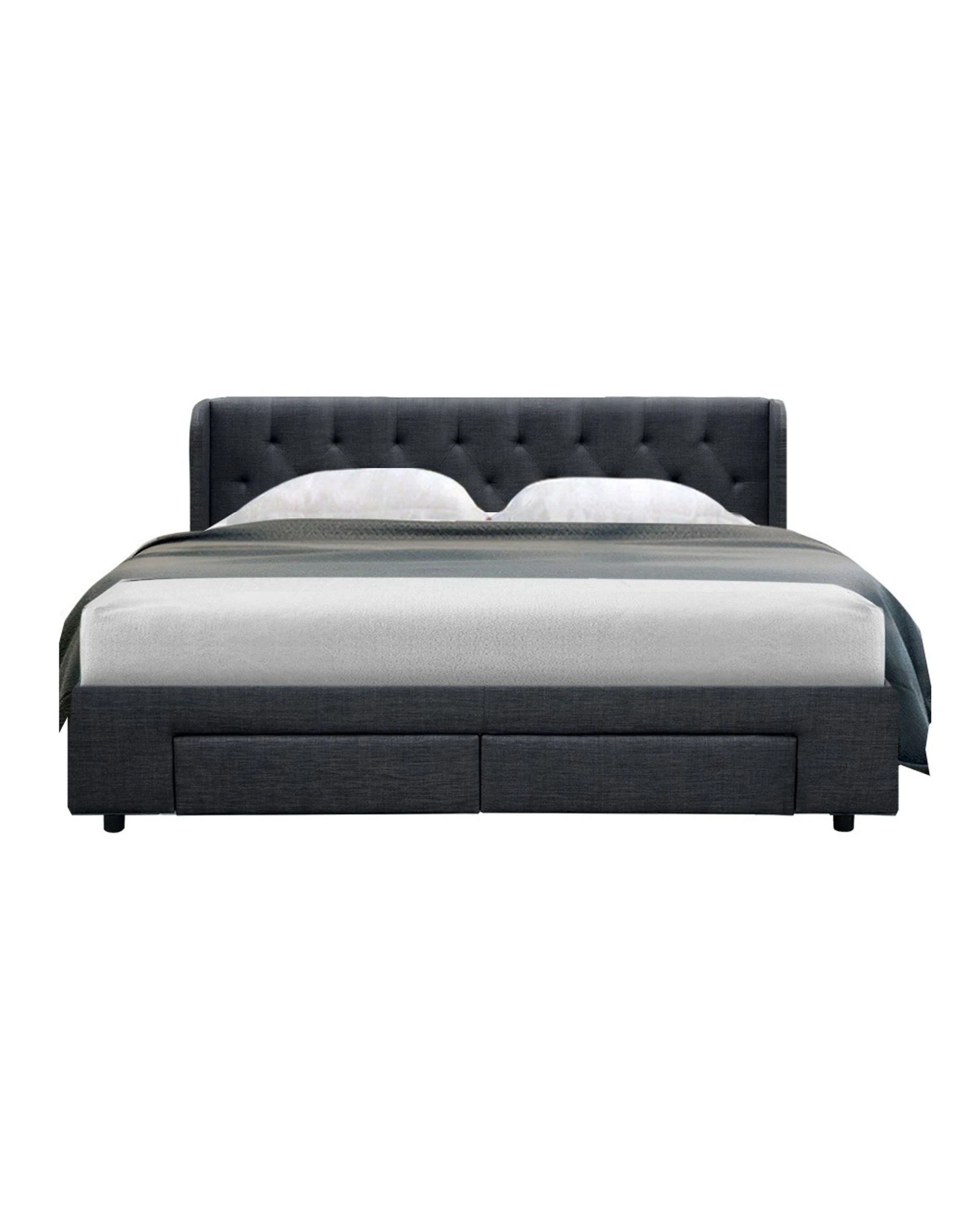 3 Artiss Bed Frame King Size With 4 Drawers
 - Grey, 3 of 5