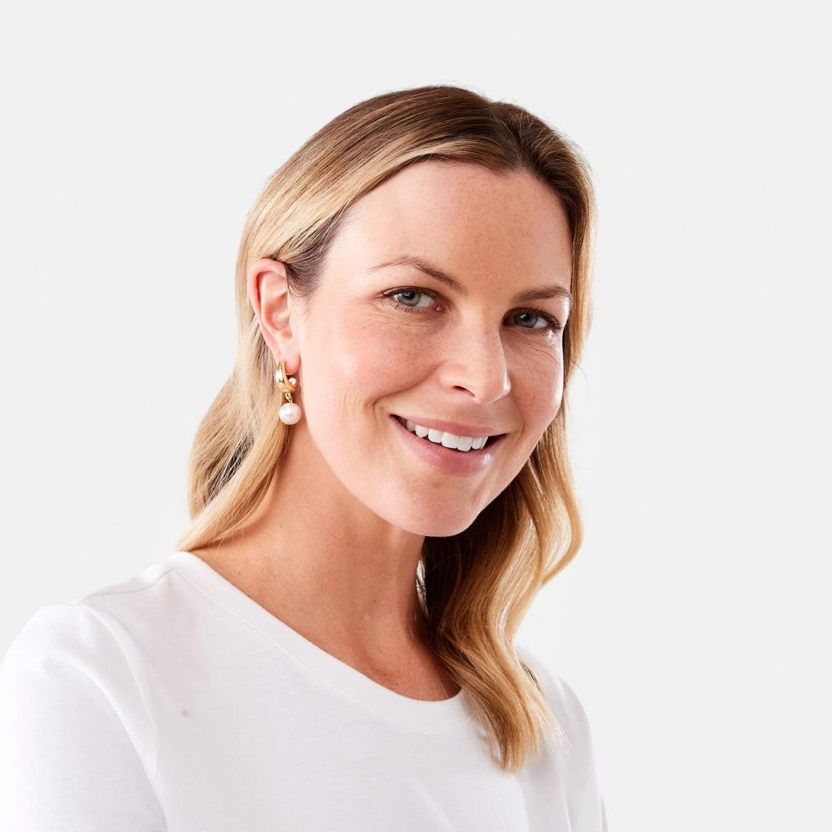 4 3 Pack Front and Back Earrings - Gold Tone Gold, 4 of 5