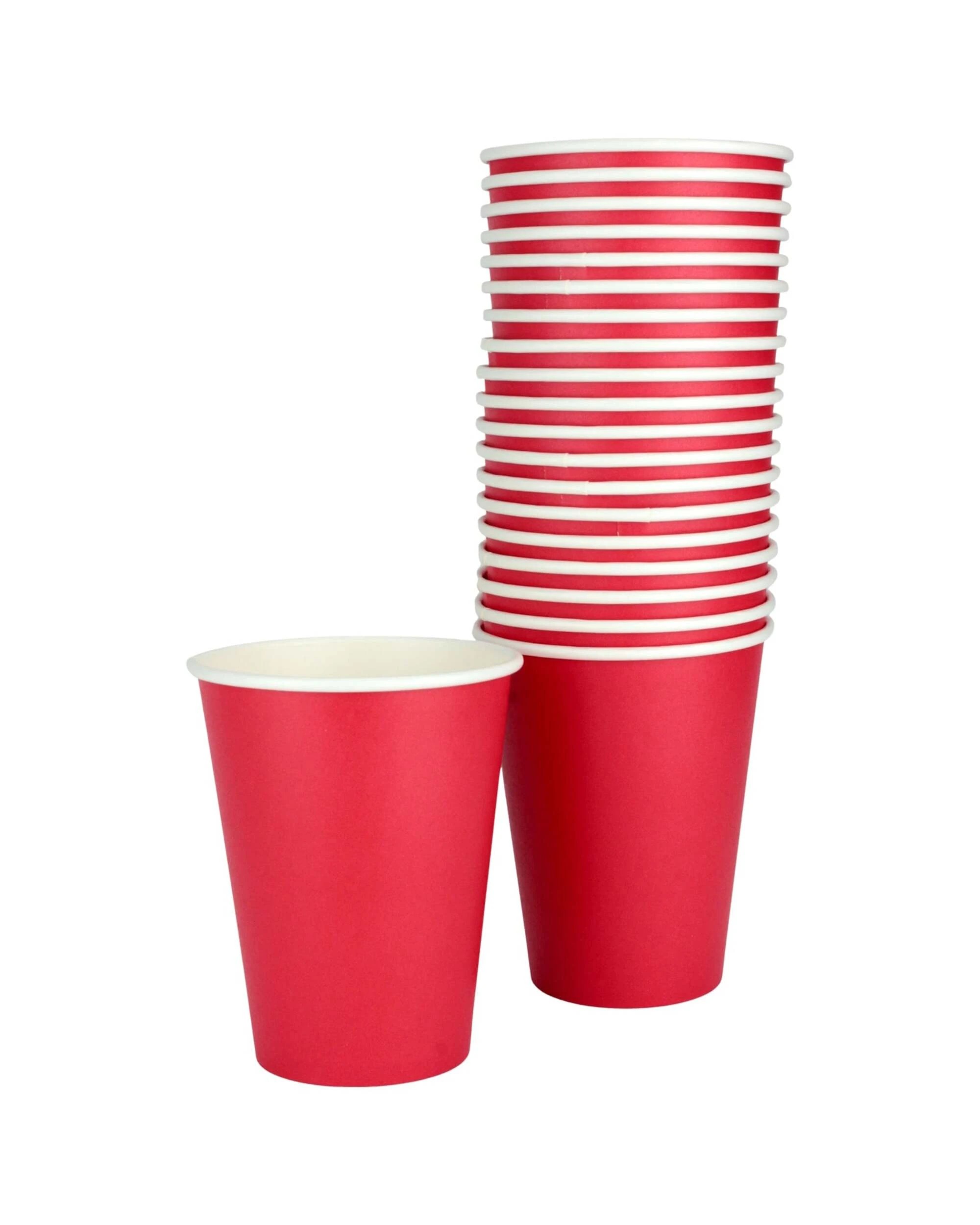 1 Amscan Apple Red Paper Cups 354ml Pack of 20 - Red, 1 of 3