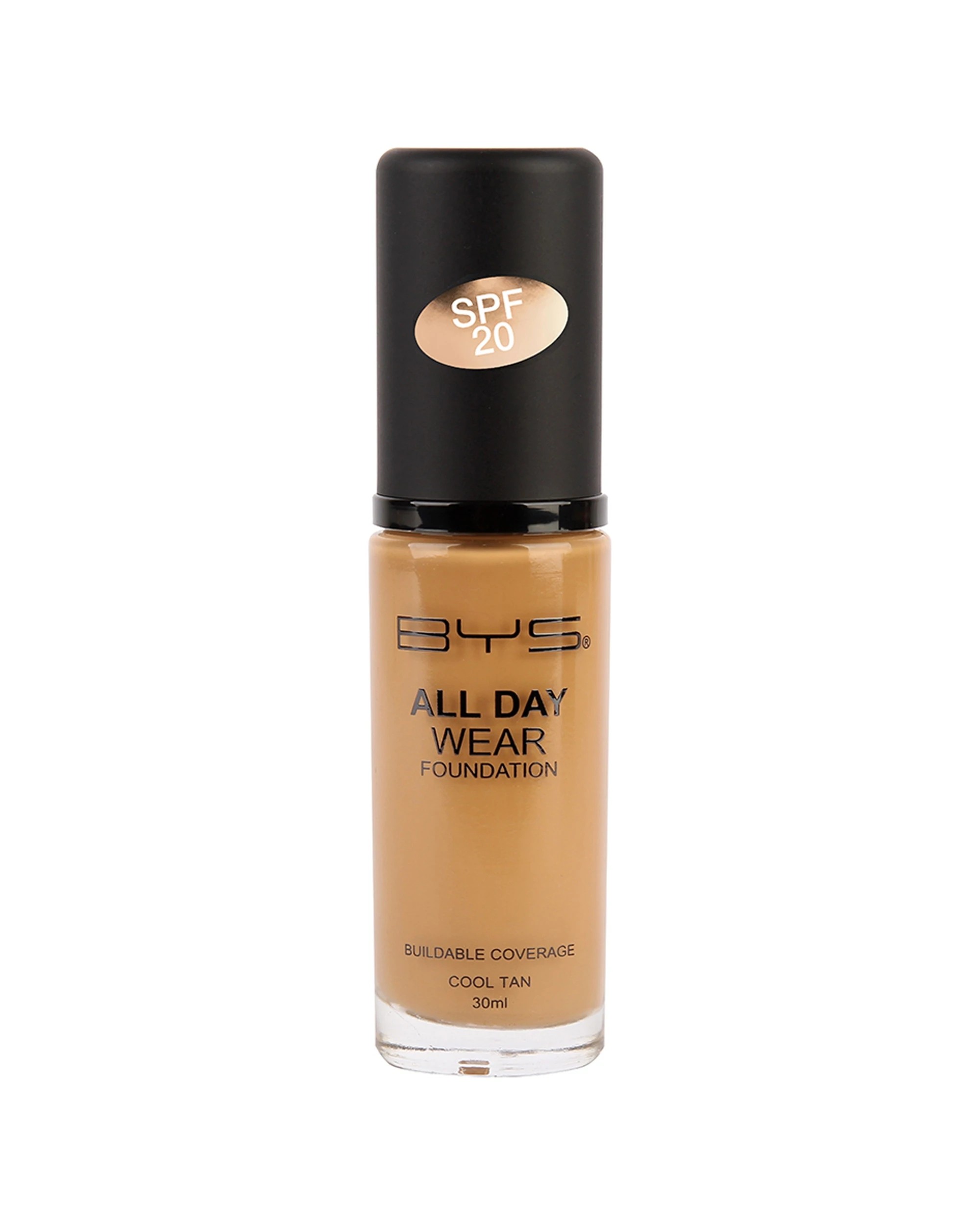 1 BYS All Day Wear Foundation Cool SPF 20 Hydrating Buildable Coverage 30ml - Brown, 1 of 1