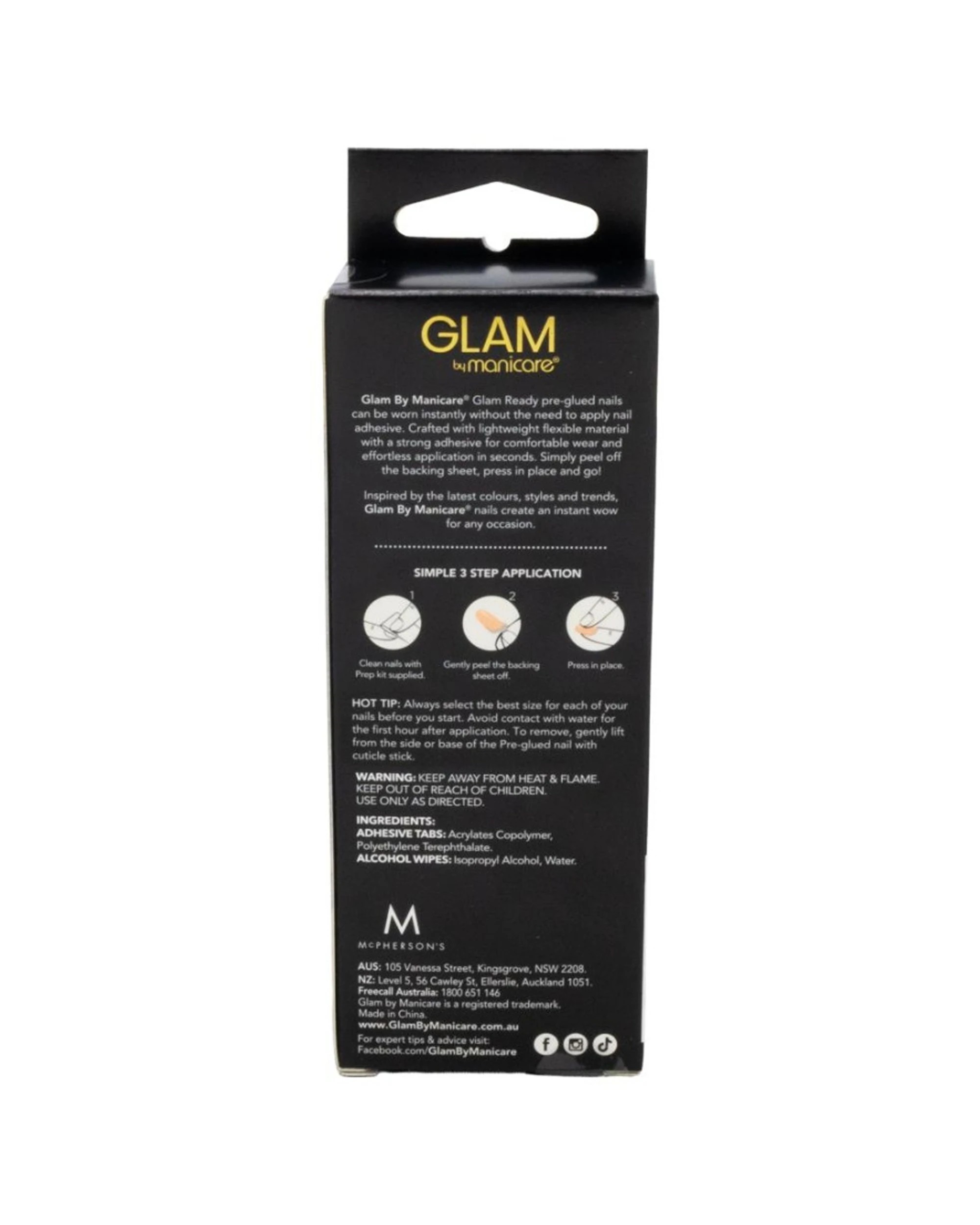 4 Manicare 6PK Glam Ready Premium Pre Glued Nails Let It Shimmer - Black, 4 of 4