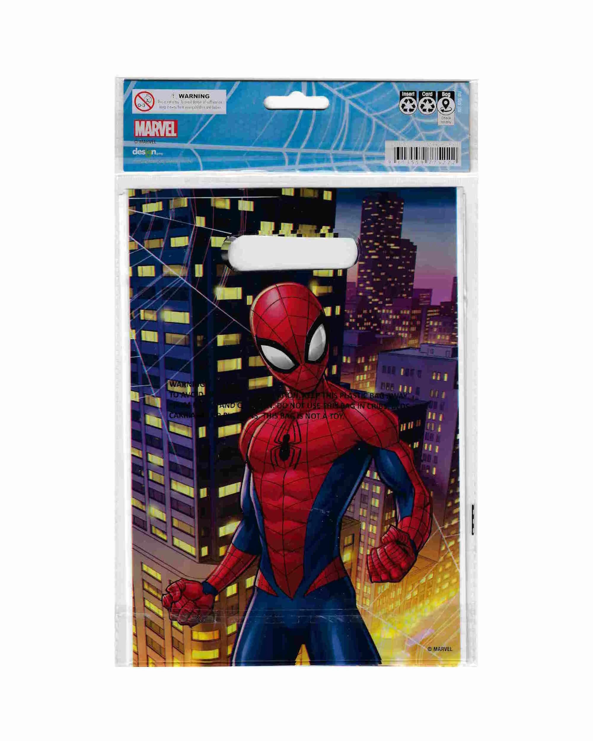 3 Design Group Spiderman City Scape Lolly/Treat Bags Pack of 8 - Multi, 3 of 3