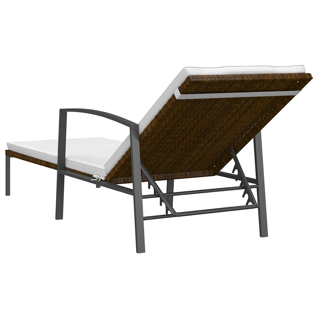 4 vidaXL Sun lounger Adjustable Armrests - Brown, 4 of 7