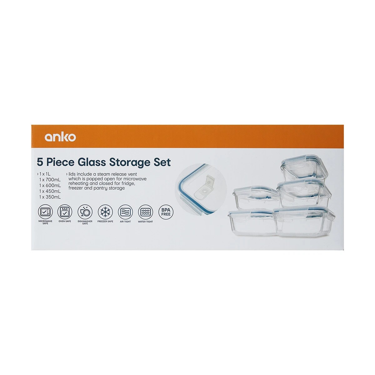 10 5 Piece Glass Storage Set, 10 of 10