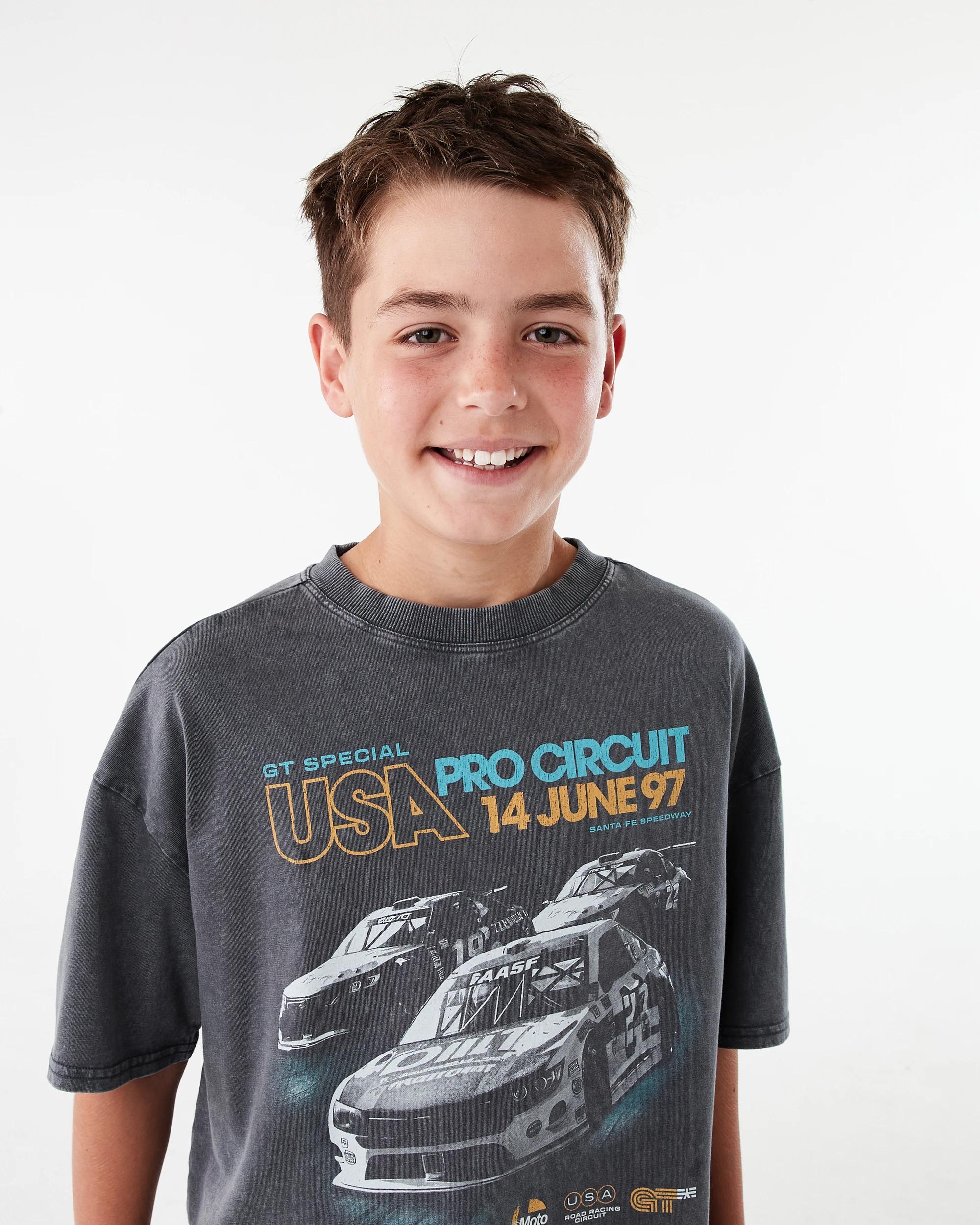 3 Short Sleeve Oversized Graphic T-shirt Gry Moto, 3 of 7