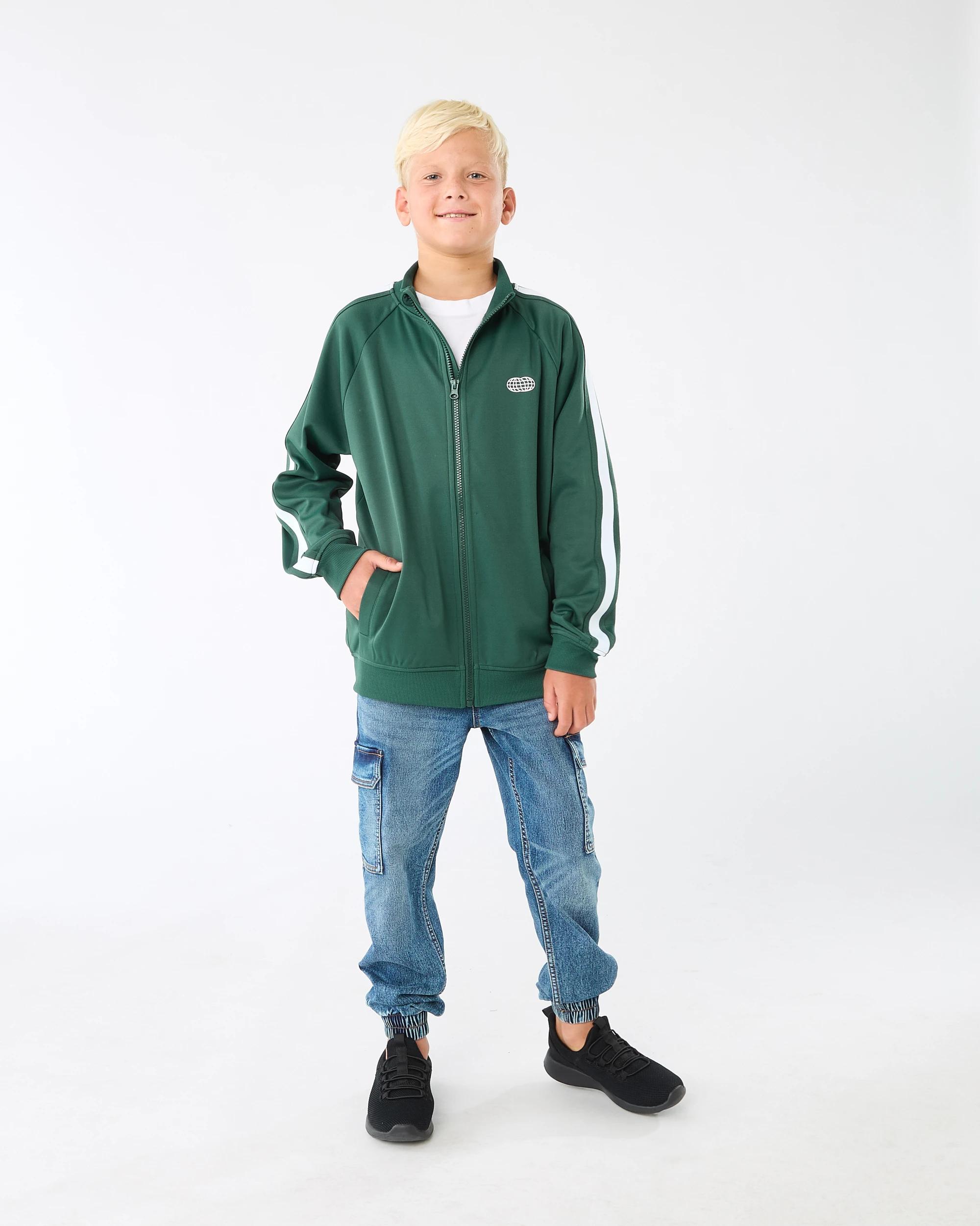 7 Tricot Zip Through Sweatshirt Grn Globe, 7 of 9