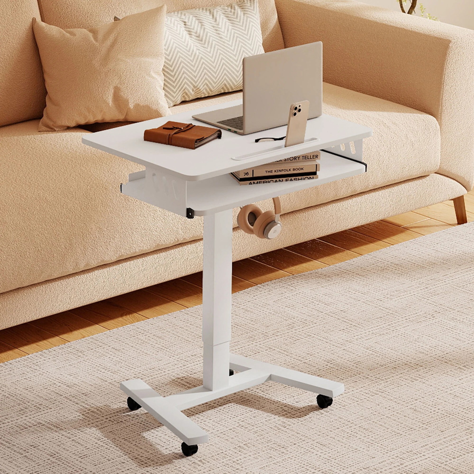 8 Levede Mobile Standing Desk - White, 8 of 9