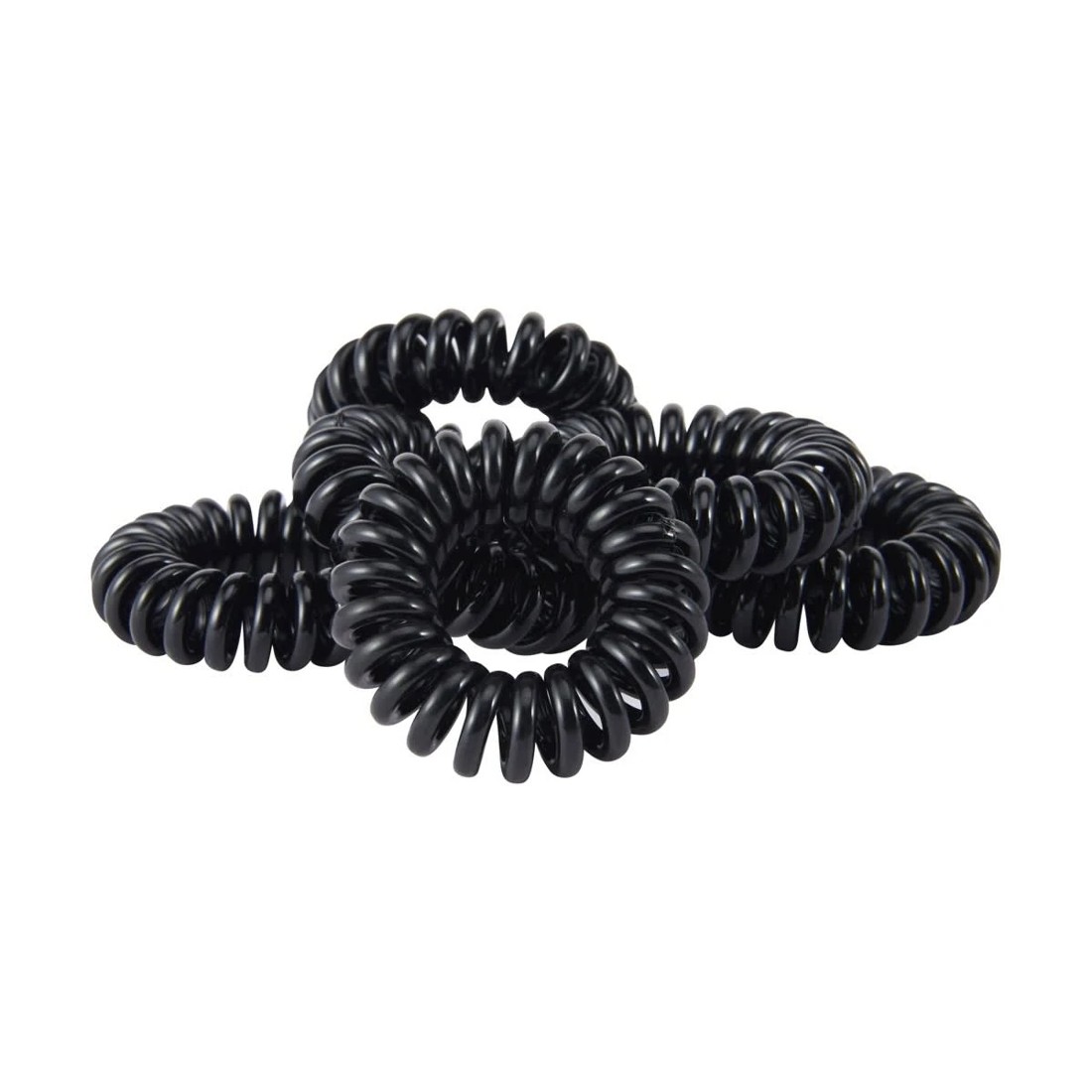 3 OXX Haircare 6 Piece Spiral Hair Elastics - Black, 3 of 4