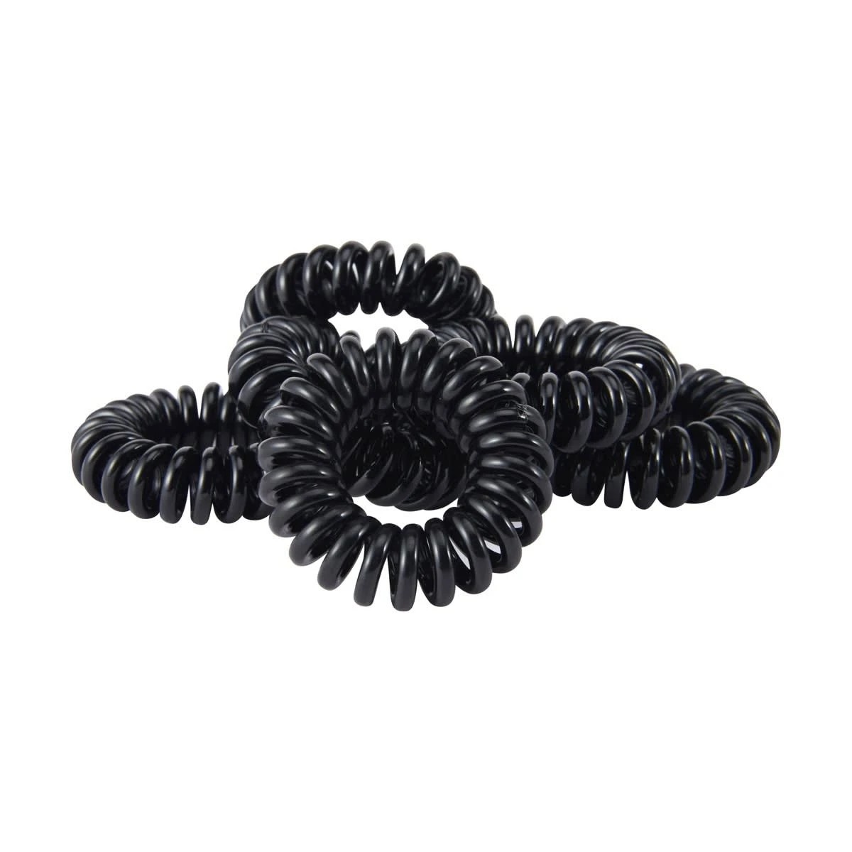 3 OXX Haircare 6 Piece Spiral Hair Elastics - Black, 3 of 4