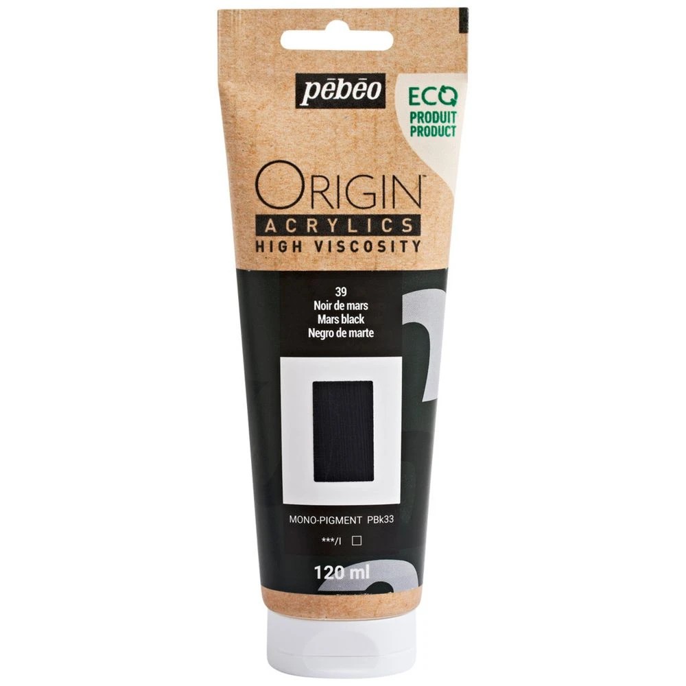 1 Pebeo Origin Acrylic Paint 120mL Mars Black, 1 of 2