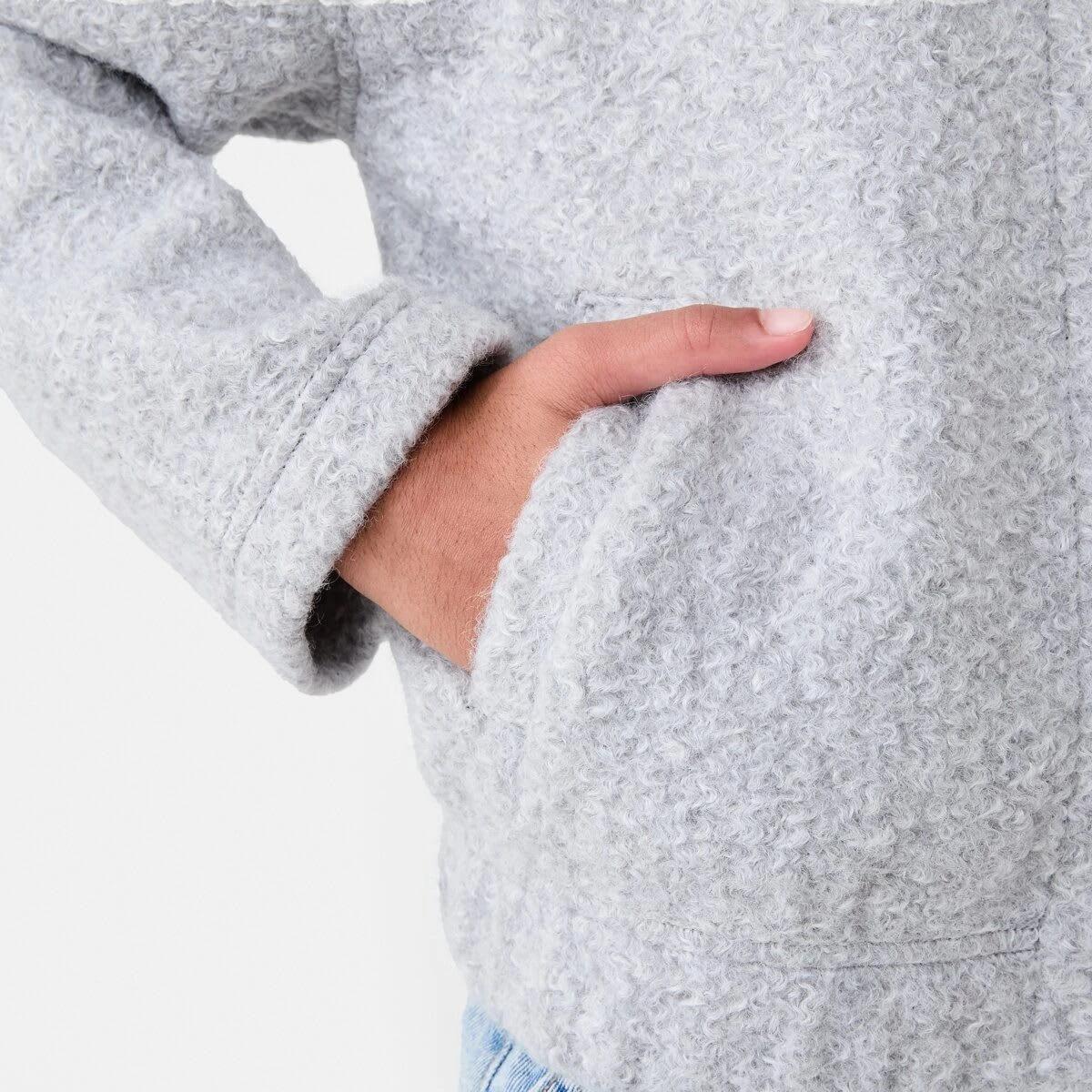 6 Melton Jacket Fleece Gry, 6 of 8