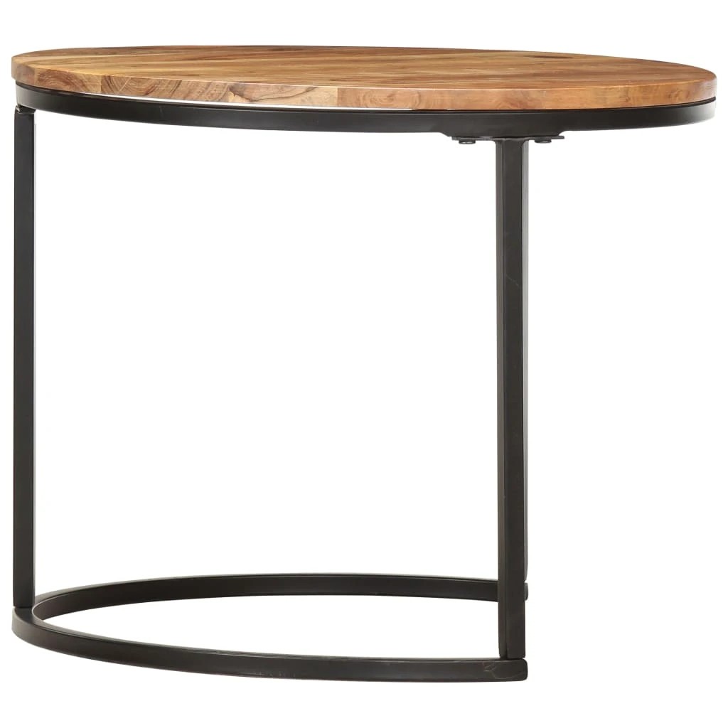 3 Vidaxl Nesting Table Wooden Coffee Table - Brown, 3 of 9