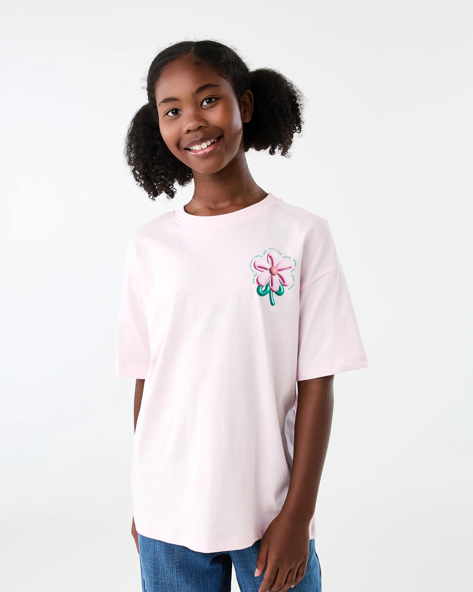 1 Oversized T-shirt Pnk Flower, 1 of 8